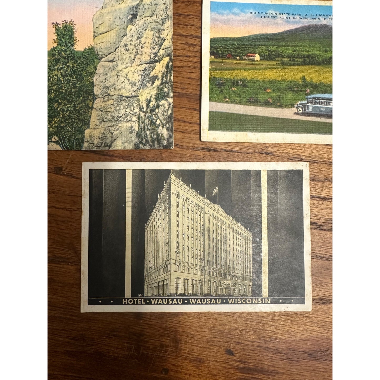 Vintage Wausa Wisconsin Wis Postcards Hotel Rib Mountain State Park WI