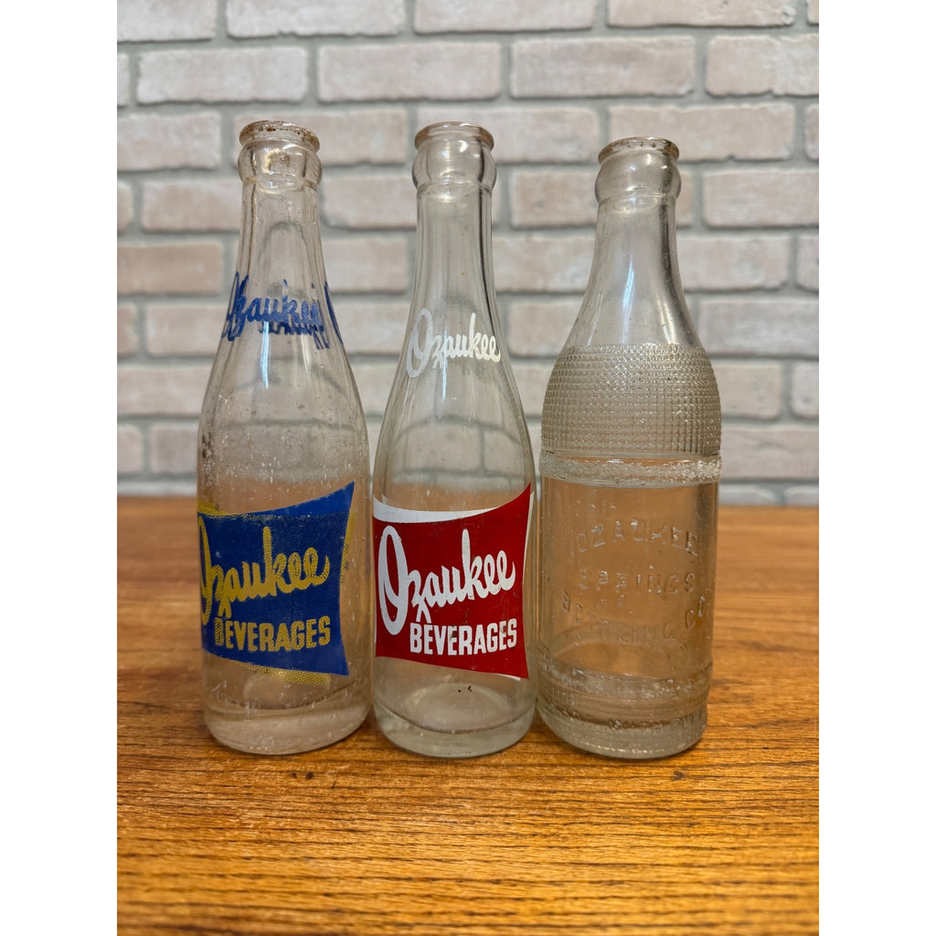 Lot of 3 ACL Ozaukee Springs Port Washington Wis Wisconsin Soda Bottles