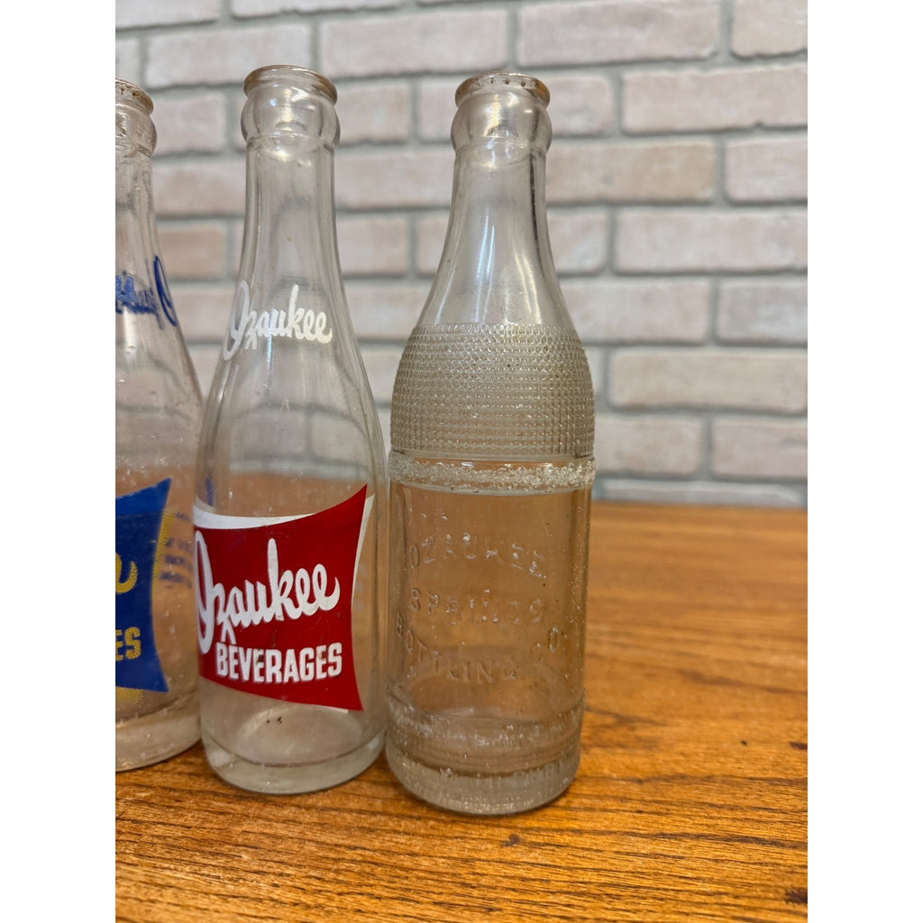 Lot of 3 ACL Ozaukee Springs Port Washington Wis Wisconsin Soda Bottles