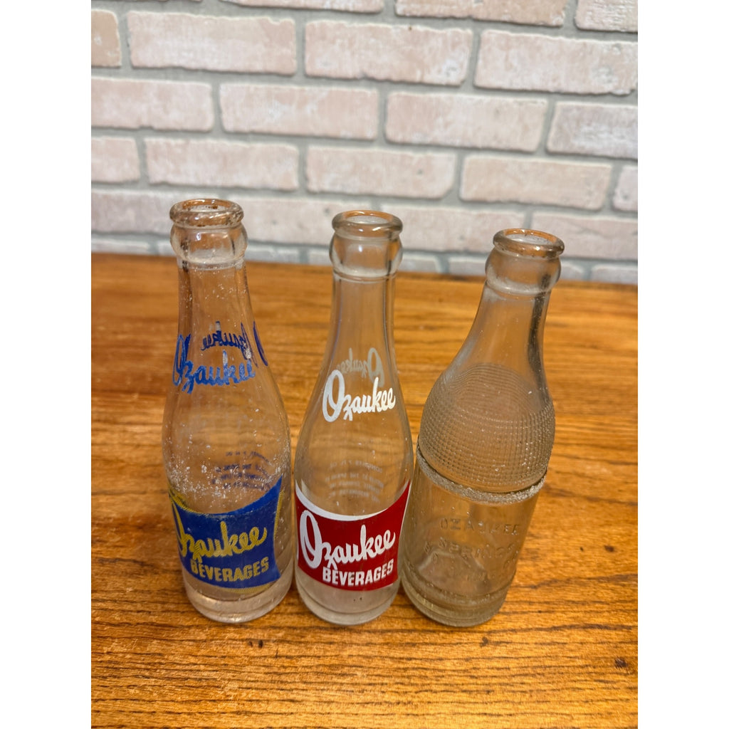 Lot of 3 ACL Ozaukee Springs Port Washington Wis Wisconsin Soda Bottles