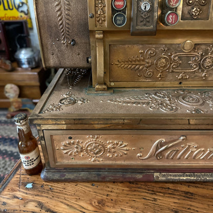 1910S  MODEL 441 BRASS NATIONAL CASH REGISTER FOR PARTS RESTORATION