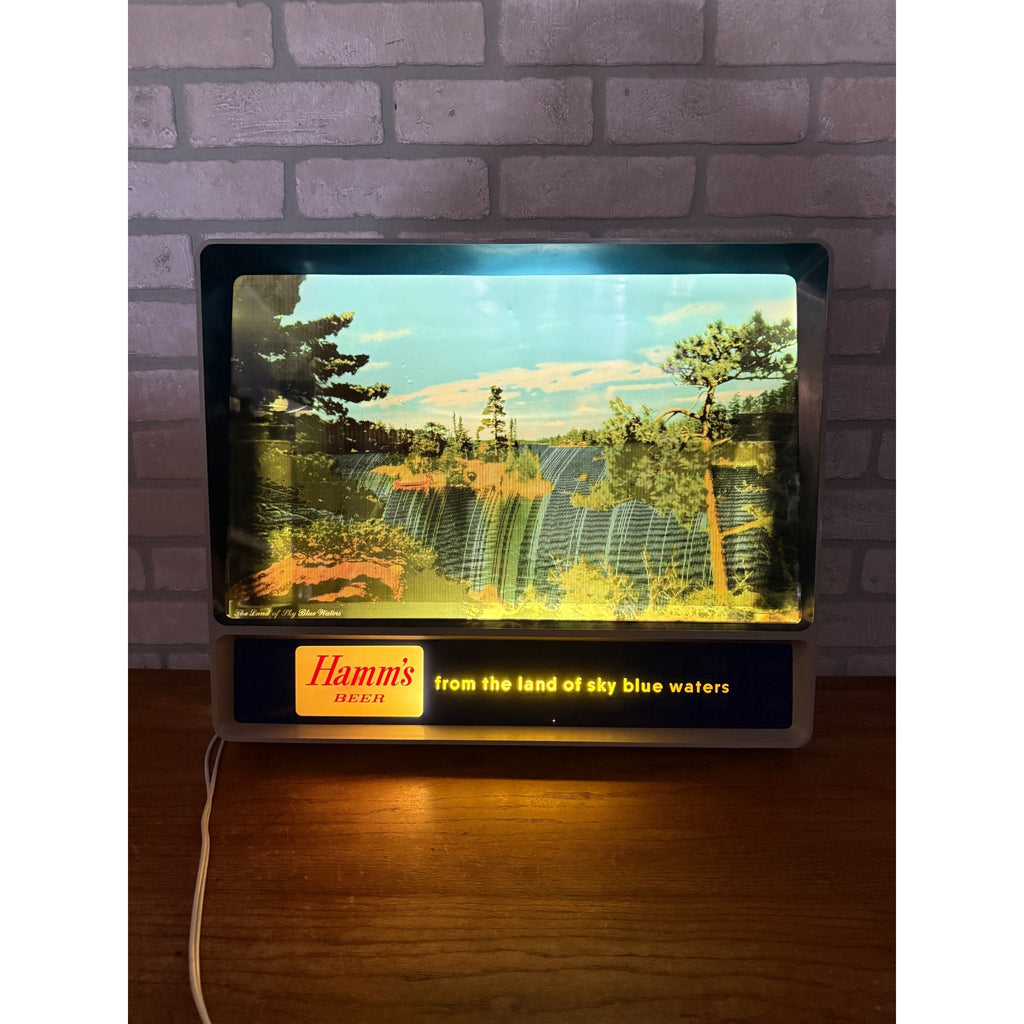 Vintage 1950s Motion Sign Hamm's Beer TV Rippler Lighted Motion Sign