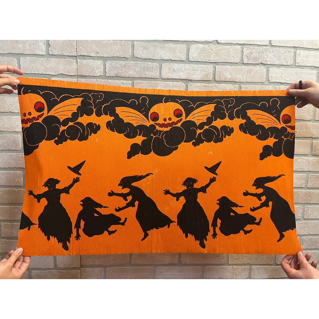 SCARCE Vintage Halloween c1913 Dennison "Witch Frolic" Crepe Paper JOL Bat Wings