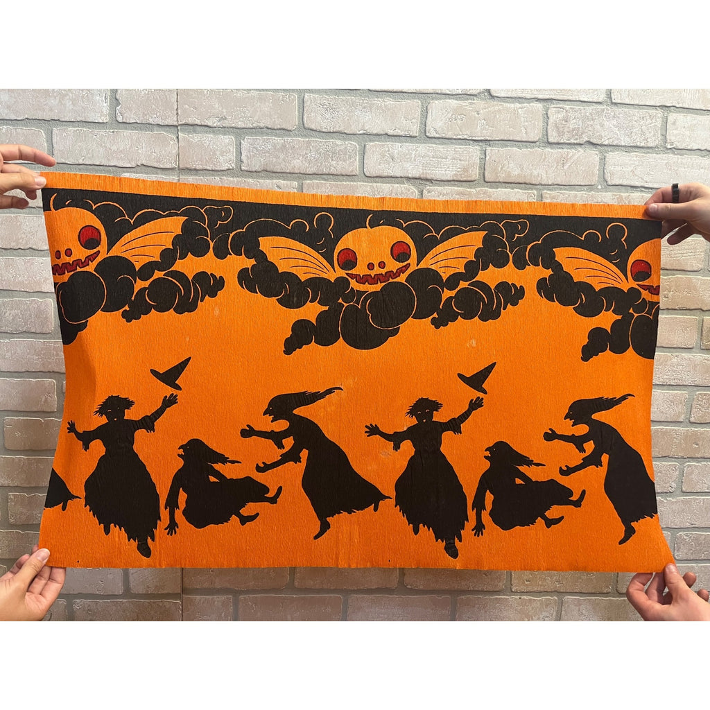 SCARCE Vintage Halloween c1913 Dennison "Witch Frolic" Crepe Paper JOL Bat Wings