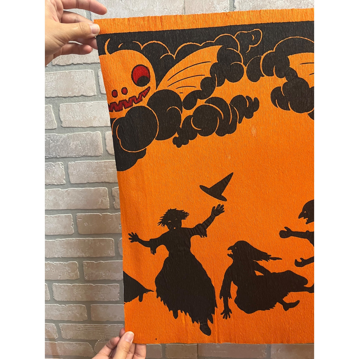 SCARCE Vintage Halloween c1913 Dennison "Witch Frolic" Crepe Paper JOL Bat Wings