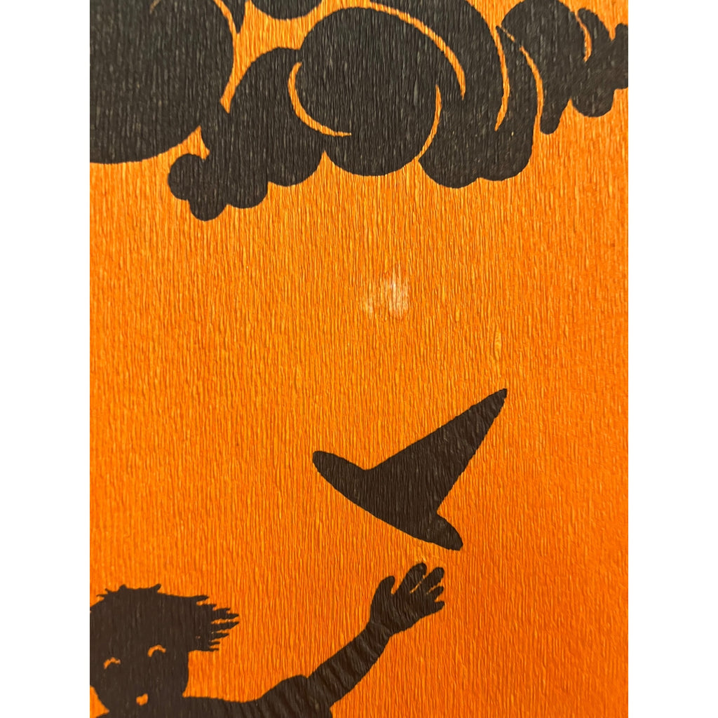 SCARCE Vintage Halloween c1913 Dennison "Witch Frolic" Crepe Paper JOL Bat Wings