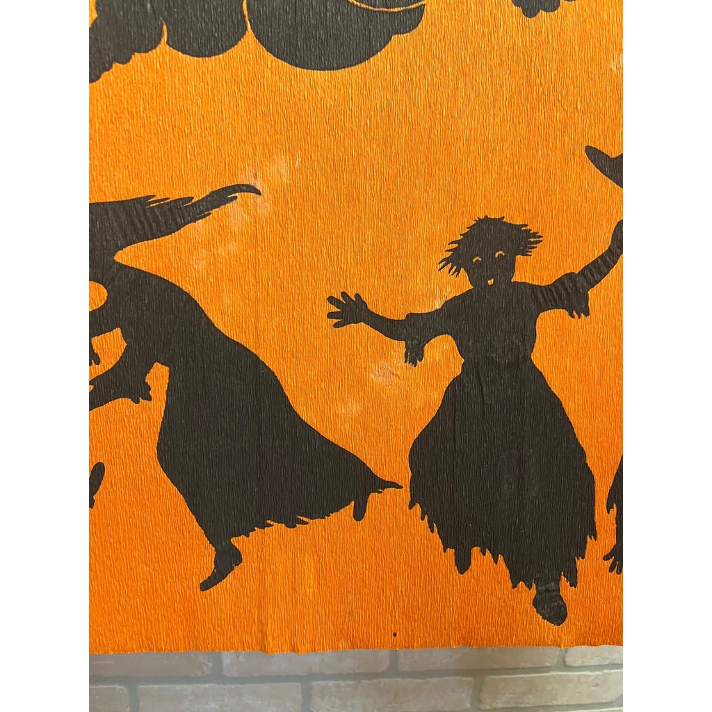 SCARCE Vintage Halloween c1913 Dennison "Witch Frolic" Crepe Paper JOL Bat Wings