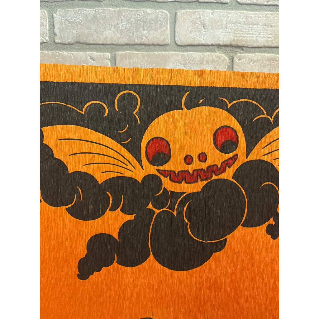SCARCE Vintage Halloween c1913 Dennison "Witch Frolic" Crepe Paper JOL Bat Wings