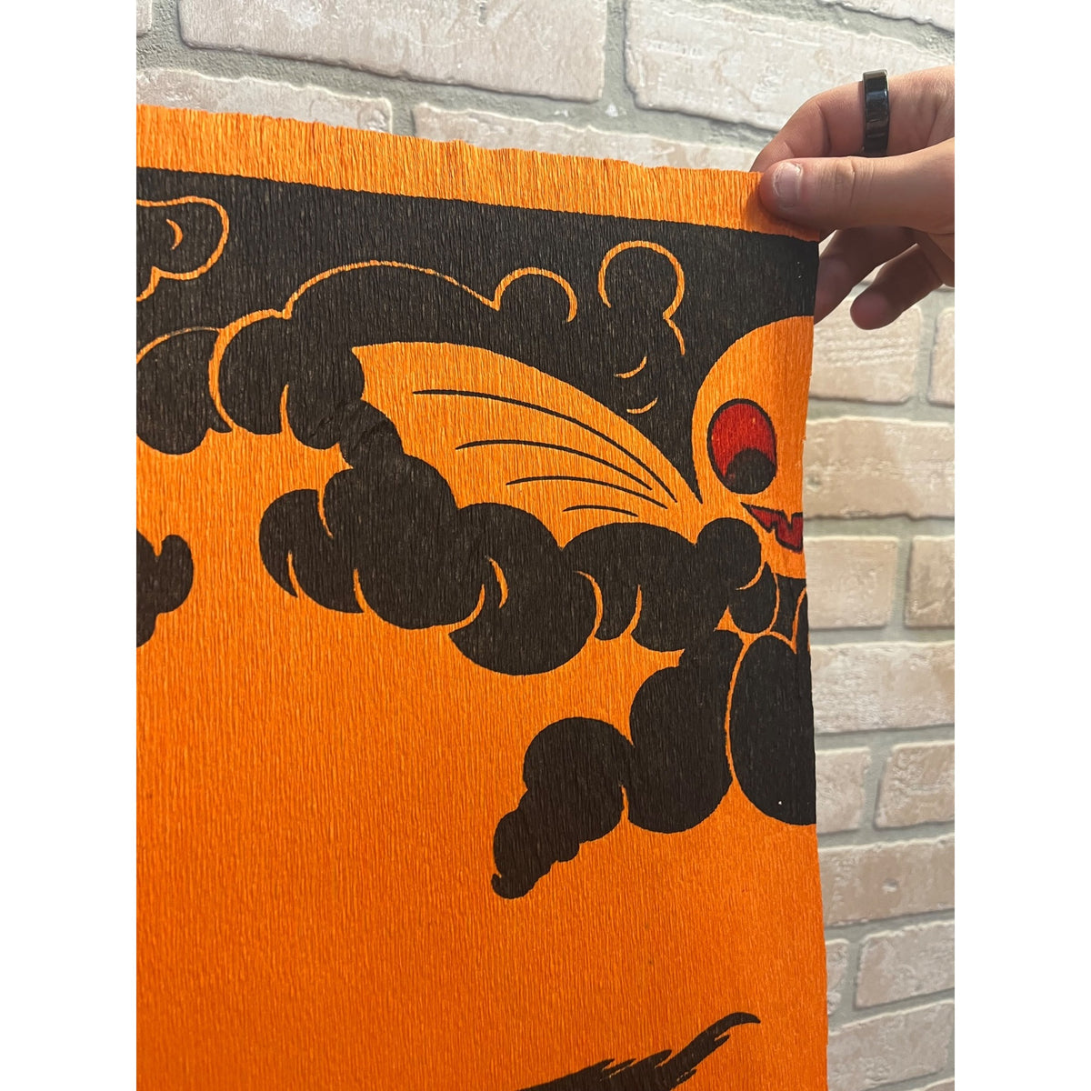 SCARCE Vintage Halloween c1913 Dennison "Witch Frolic" Crepe Paper JOL Bat Wings