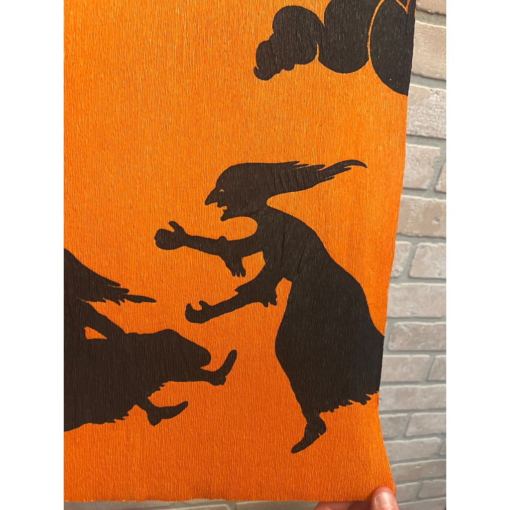 SCARCE Vintage Halloween c1913 Dennison "Witch Frolic" Crepe Paper JOL Bat Wings