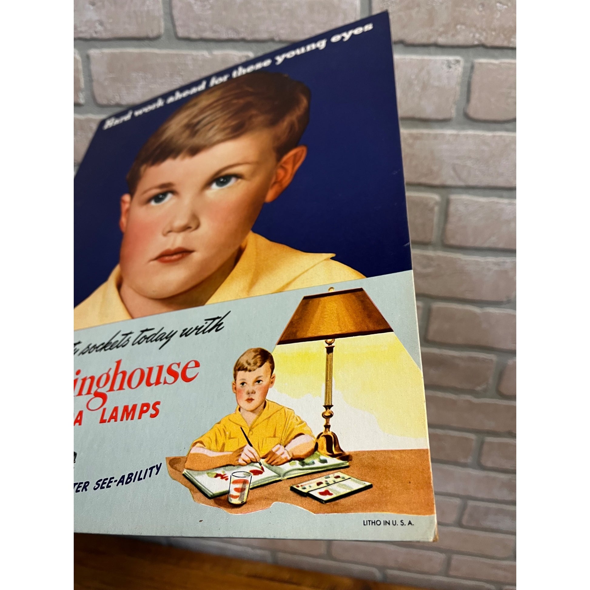 Vintage 1940s Westinghouse Mazda Lamps Bulbs Advertising Store Display Sign