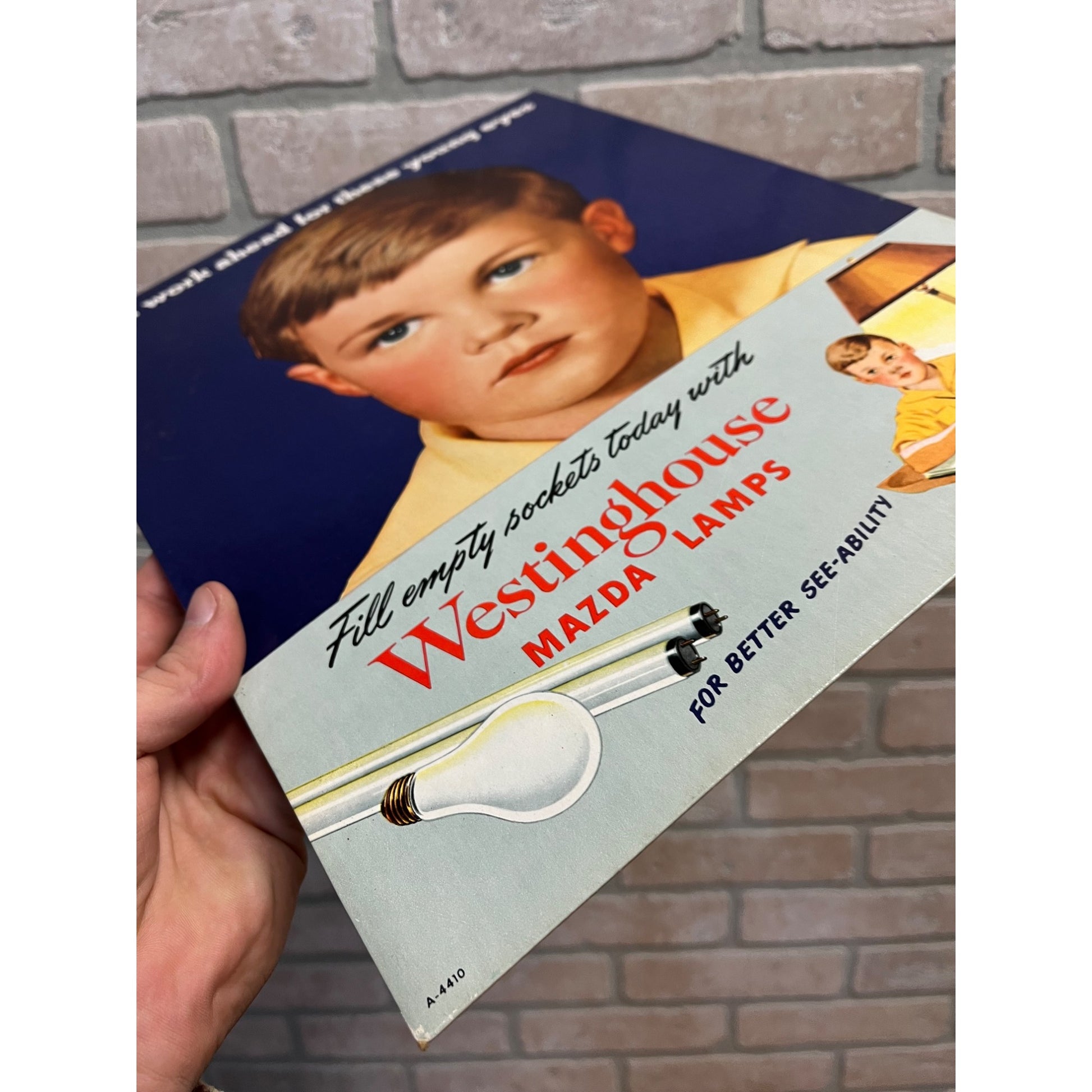 Vintage 1940s Westinghouse Mazda Lamps Bulbs Advertising Store Display Sign