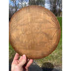 Vintage Dog & Cat Pyrography Wooden Wall Plaque Sign Flemish Art