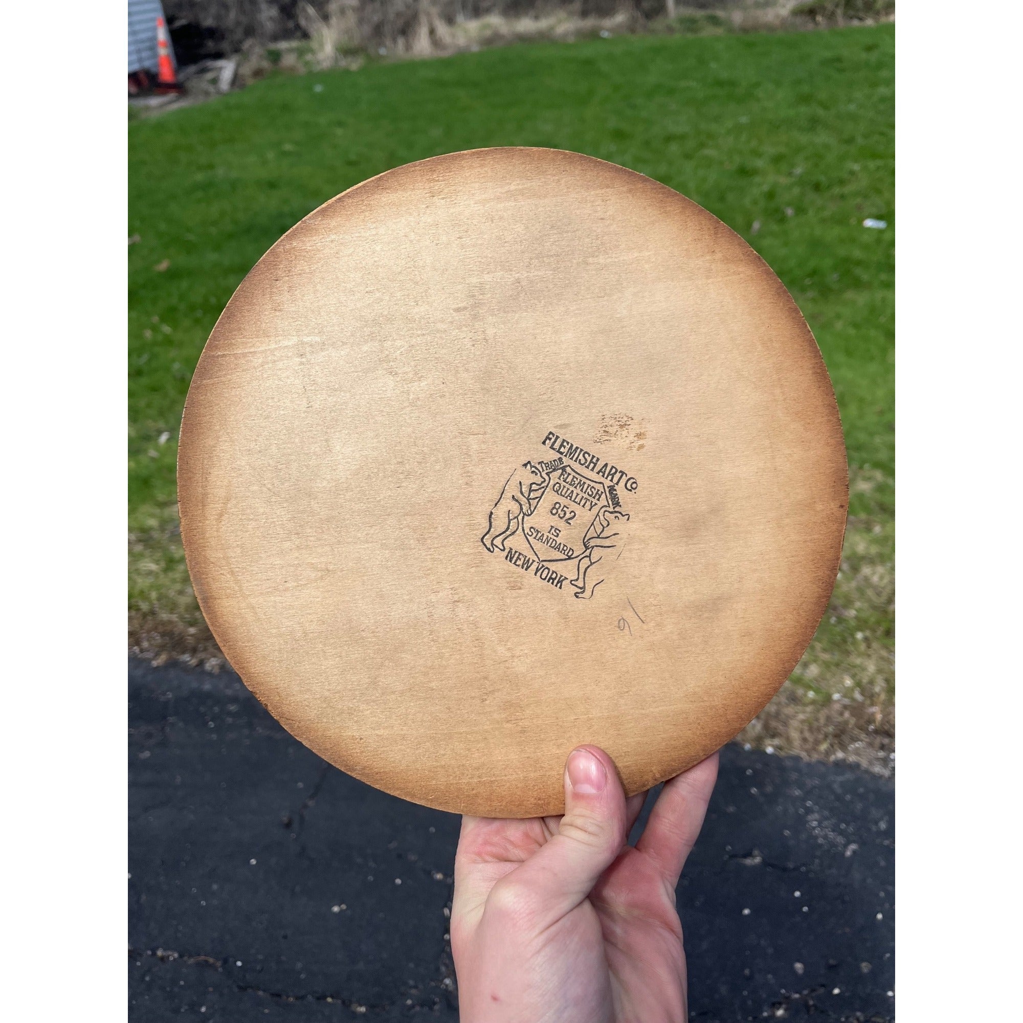 Vintage Dog & Cat Pyrography Wooden Wall Plaque Sign Flemish Art