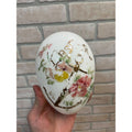 Antique Victorian Easter Milk Glass Egg Hand Painted Anchor Floral 6"