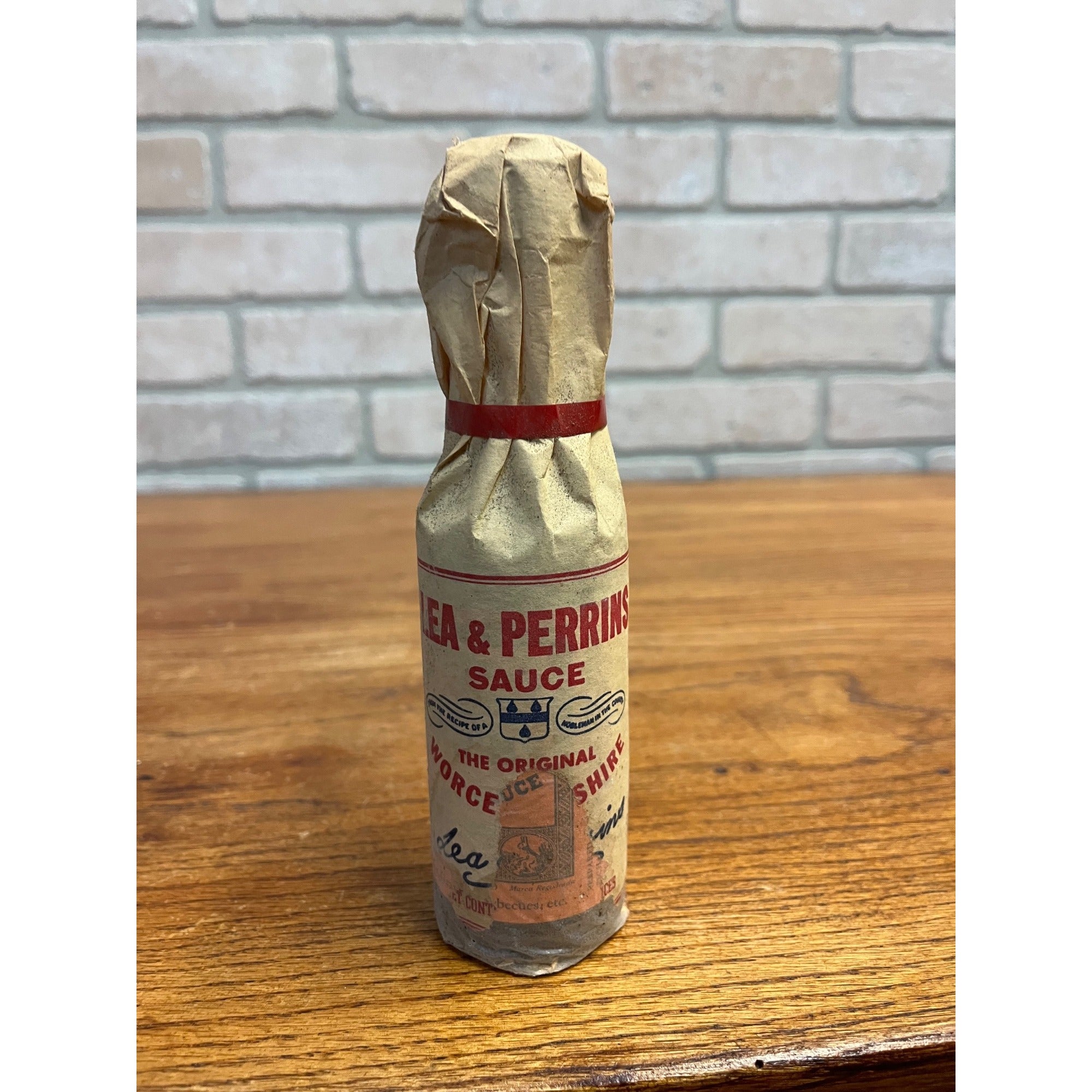 Vintage Lea & Perrins Worcestershire Sauce Bottle w/ Label  - Film Prop Decor