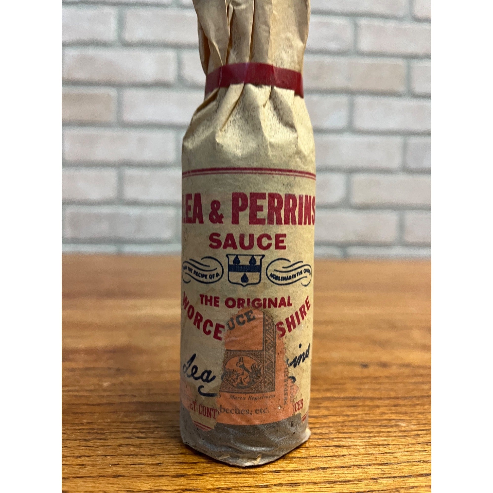 Vintage Lea & Perrins Worcestershire Sauce Bottle w/ Label  - Film Prop Decor