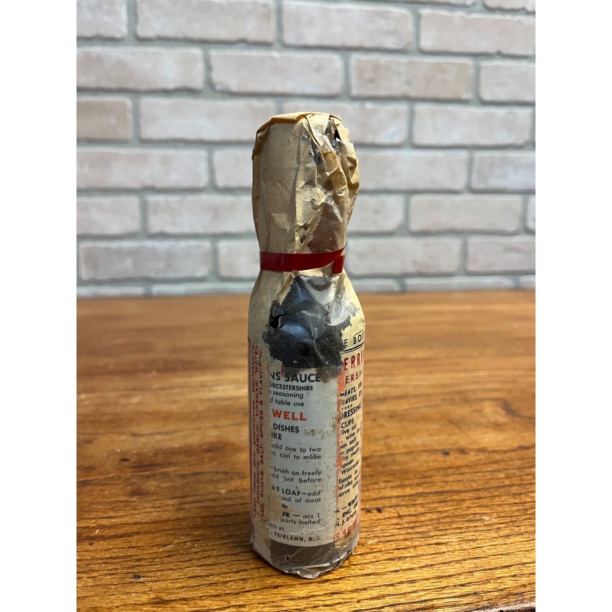 Vintage Lea & Perrins Worcestershire Sauce Bottle w/ Label  - Film Prop Decor