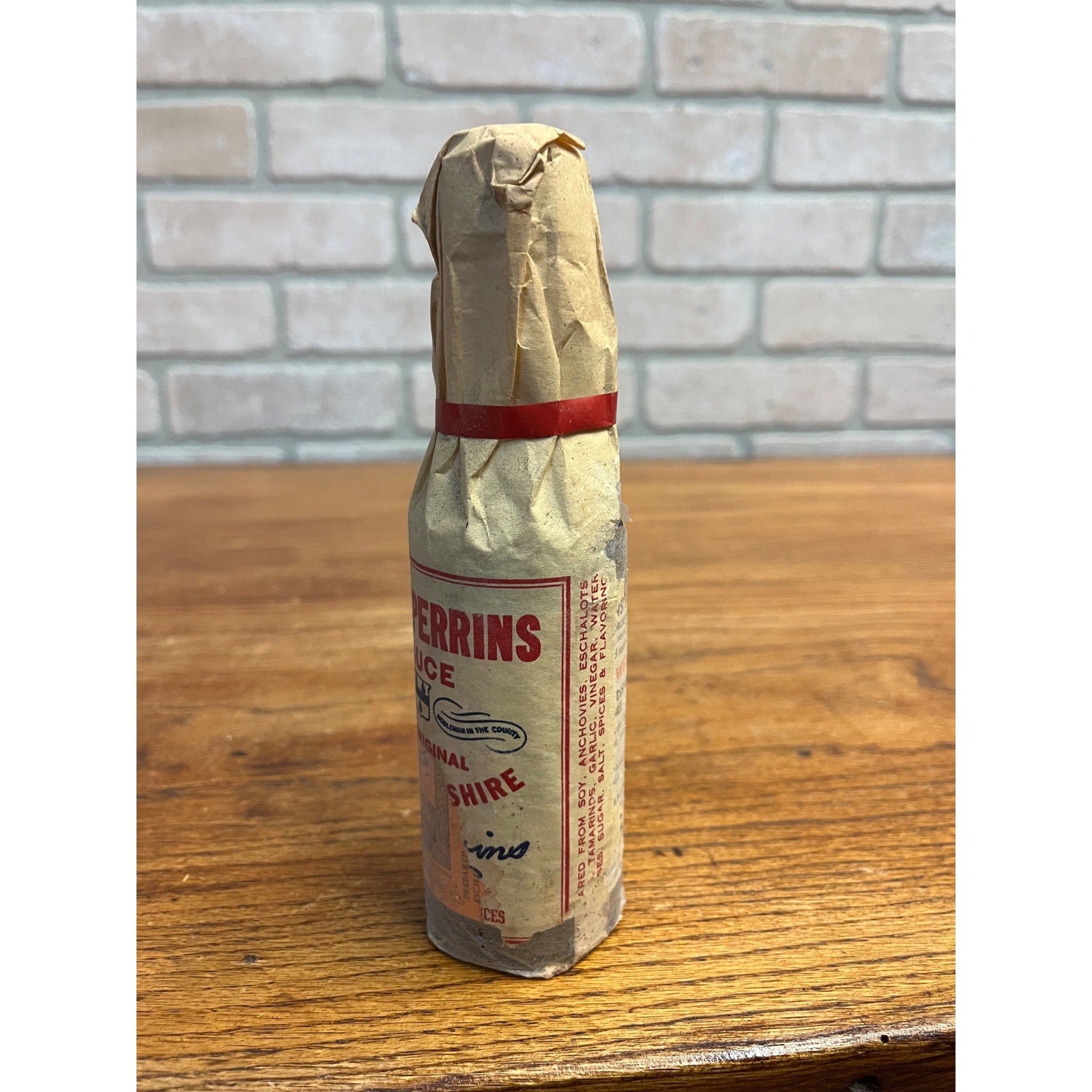 Vintage Lea & Perrins Worcestershire Sauce Bottle w/ Label  - Film Prop Decor