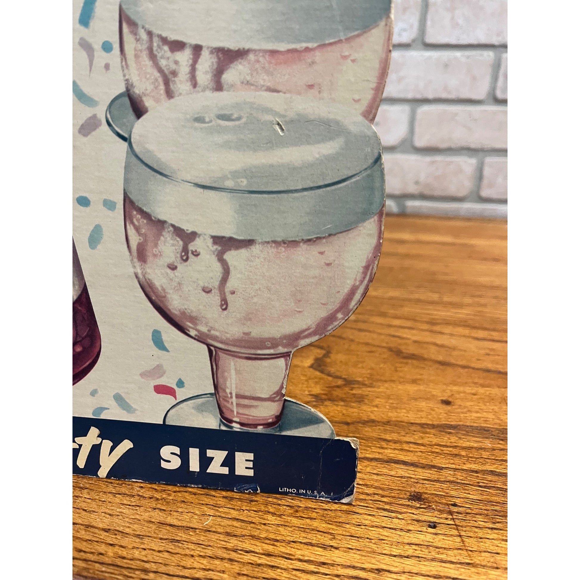 Vintage 1950s Pabst Blue Ribbon Beer Quart Party Size Bottle Advertising Sign