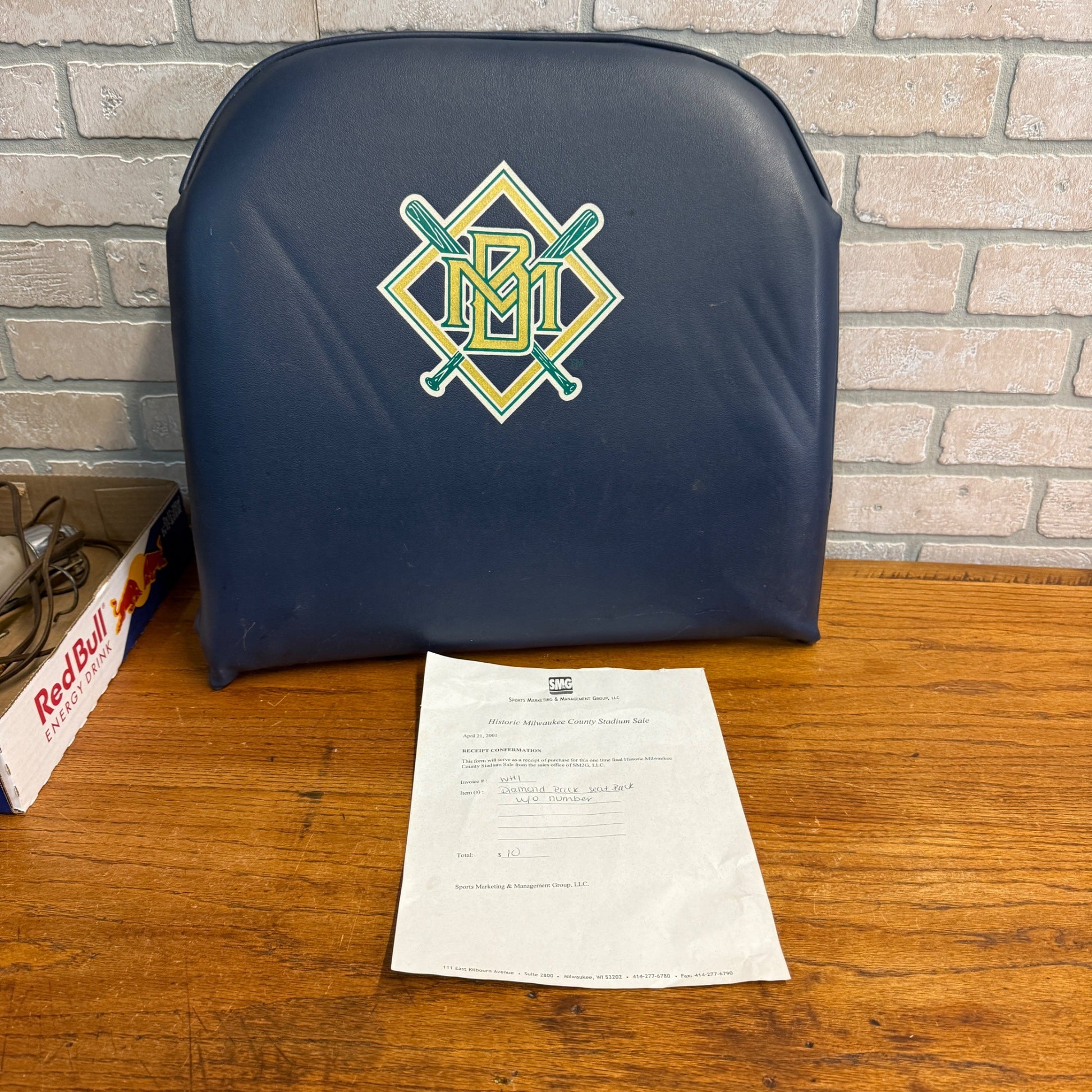 Vintage Milwaukee Brewers County Stadium Original Seat Back Padded Vinyl