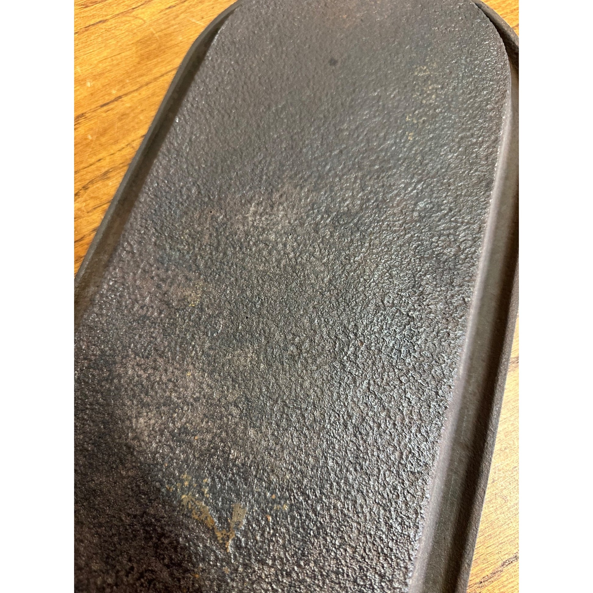 Antique 1800s Unmarked Cast Iron Oval Griddle Pan Gate Marked Fish Fryer Handles