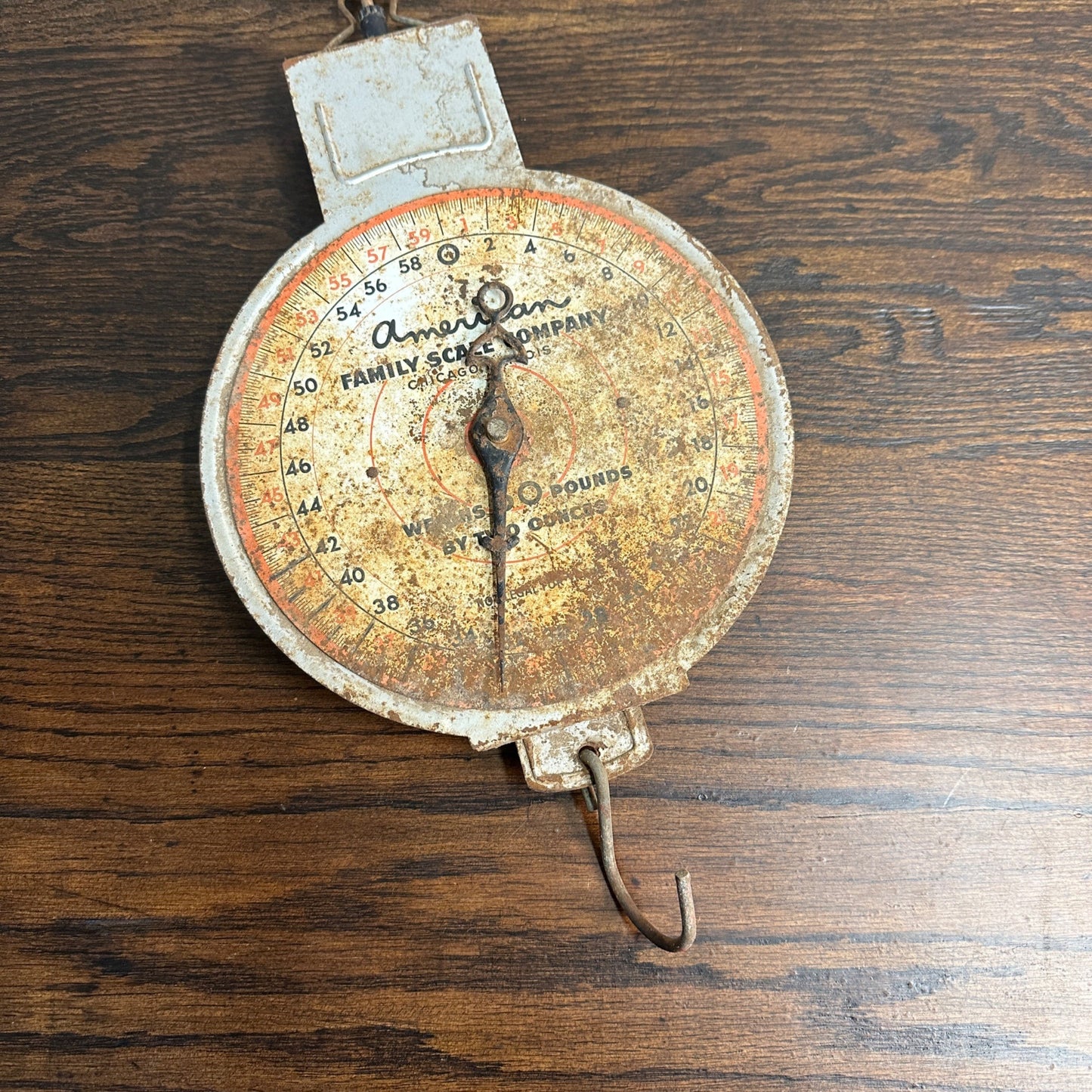 Vintage American Family Hanging Scale Rusty Patina