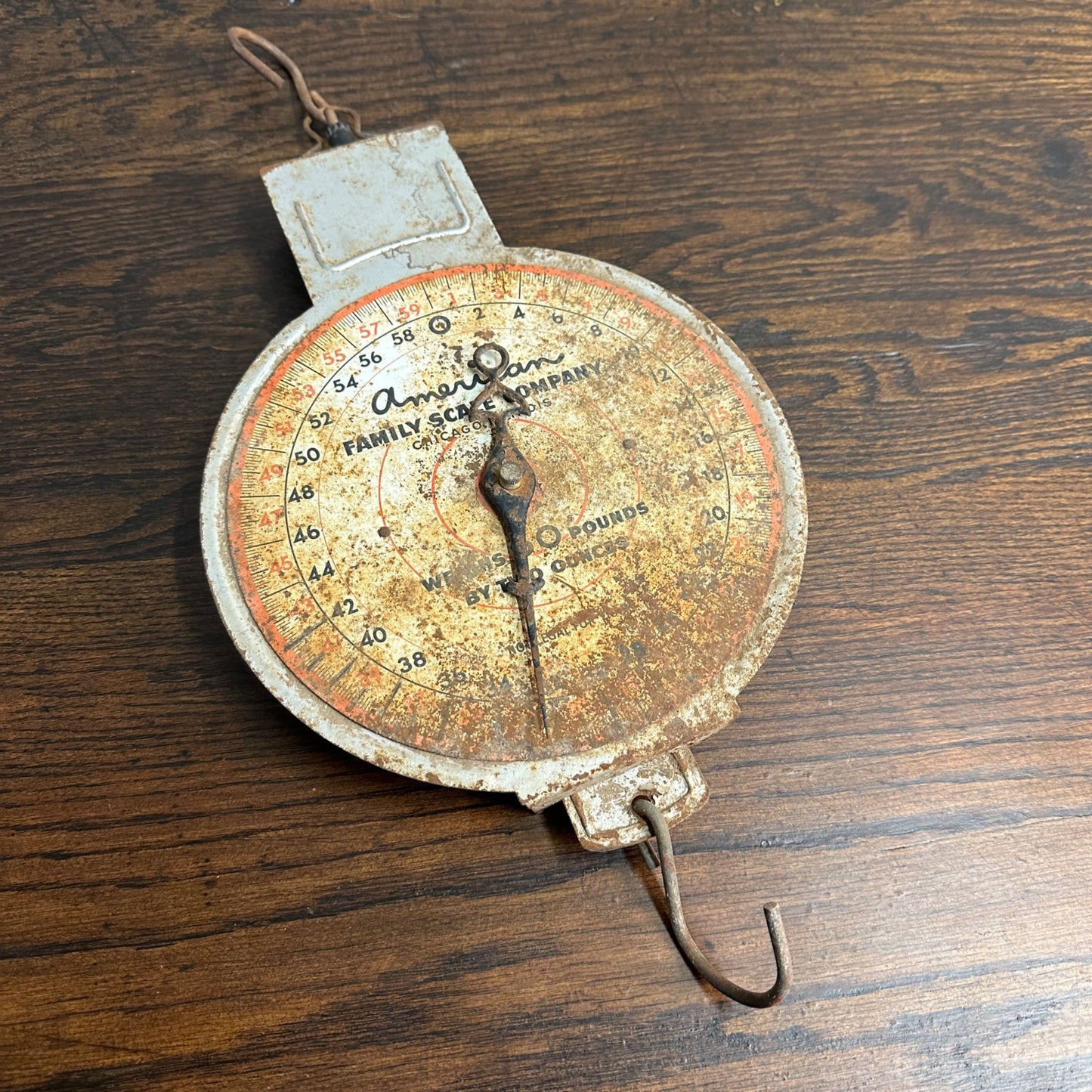 Vintage American Family Hanging Scale Rusty Patina