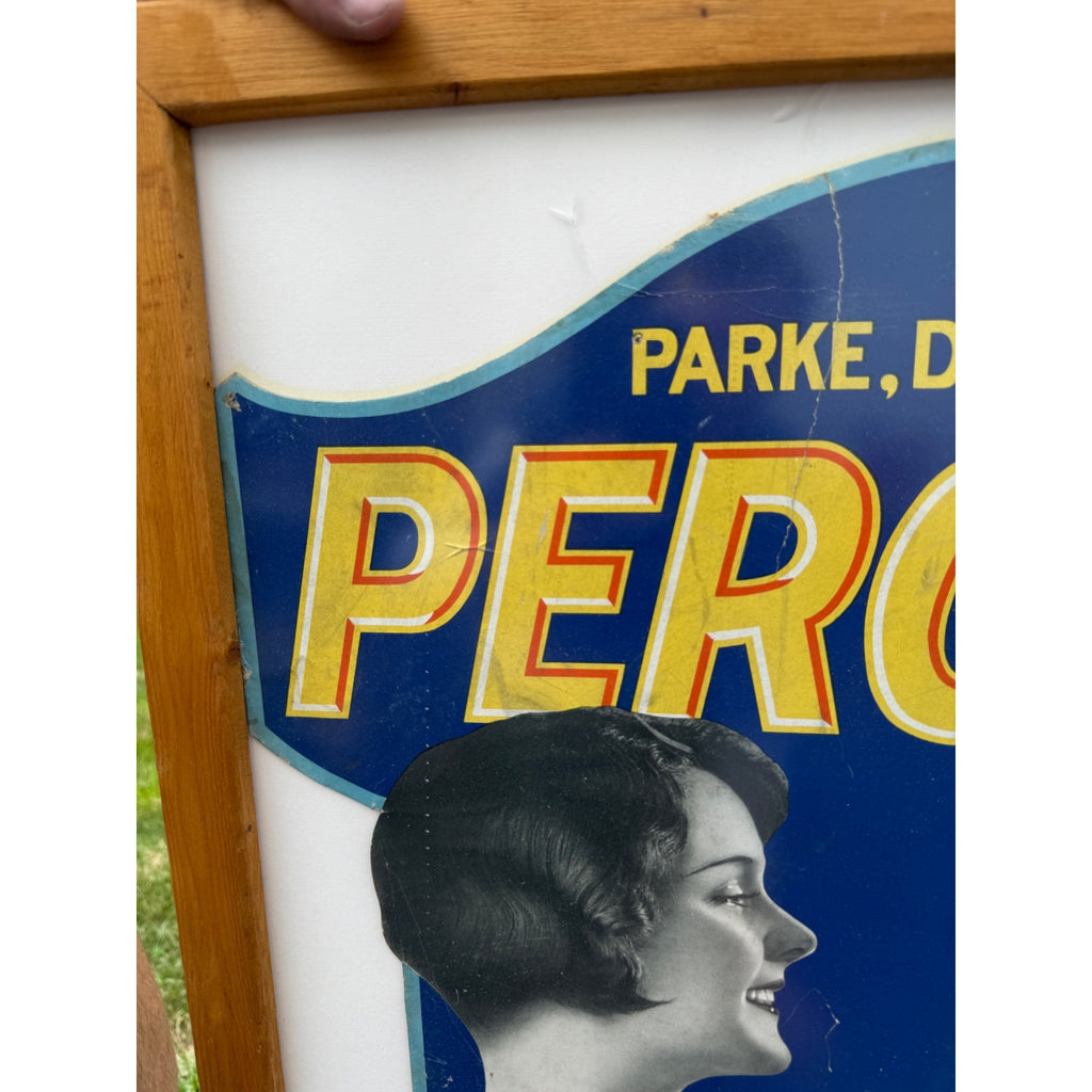 Vintage 1920s Parke Davis Peroxide Drug Store Advertising Sign Medical
