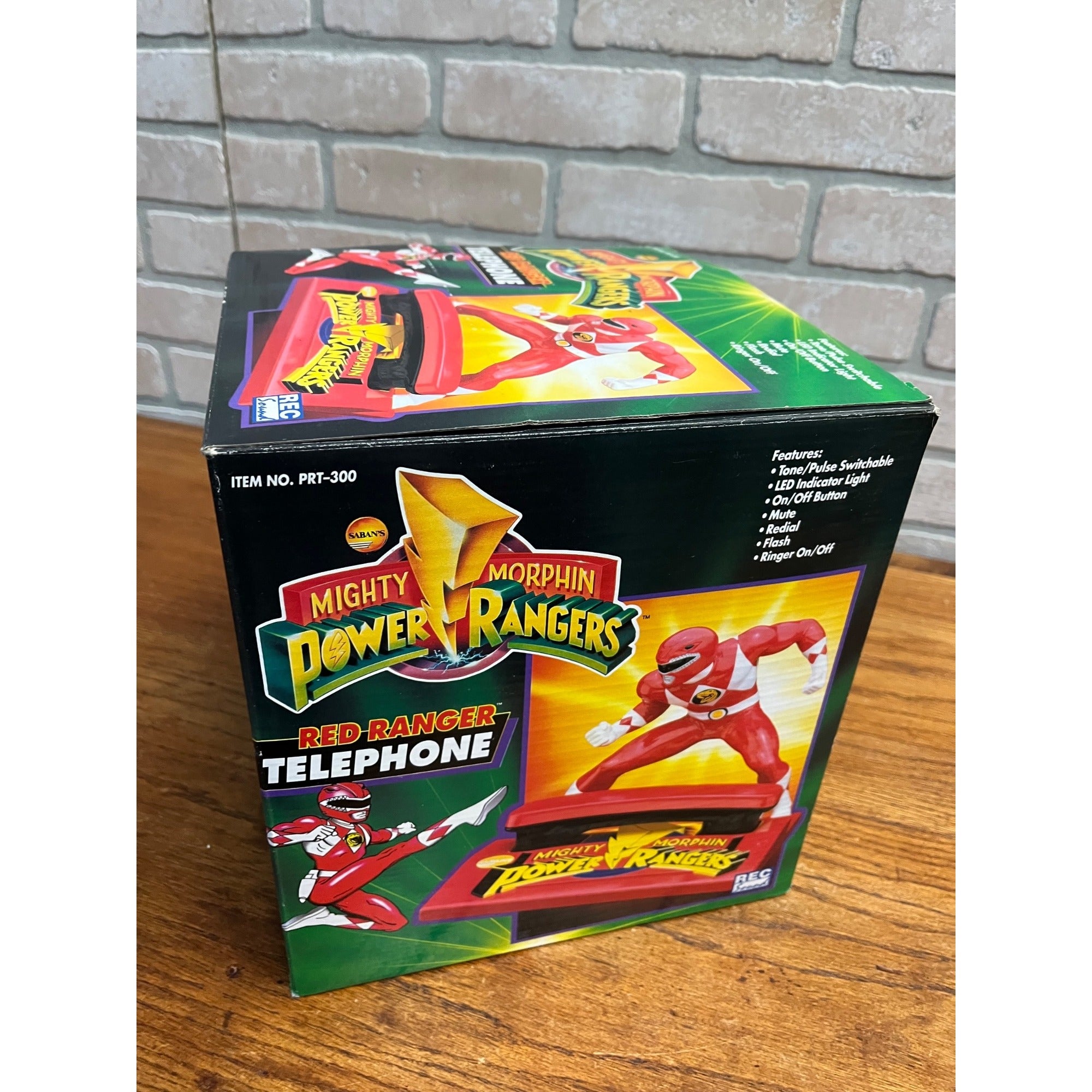 Vintage 1994 Mighty Morphin Power Red Ranger Telephone Phone Sabans NIB