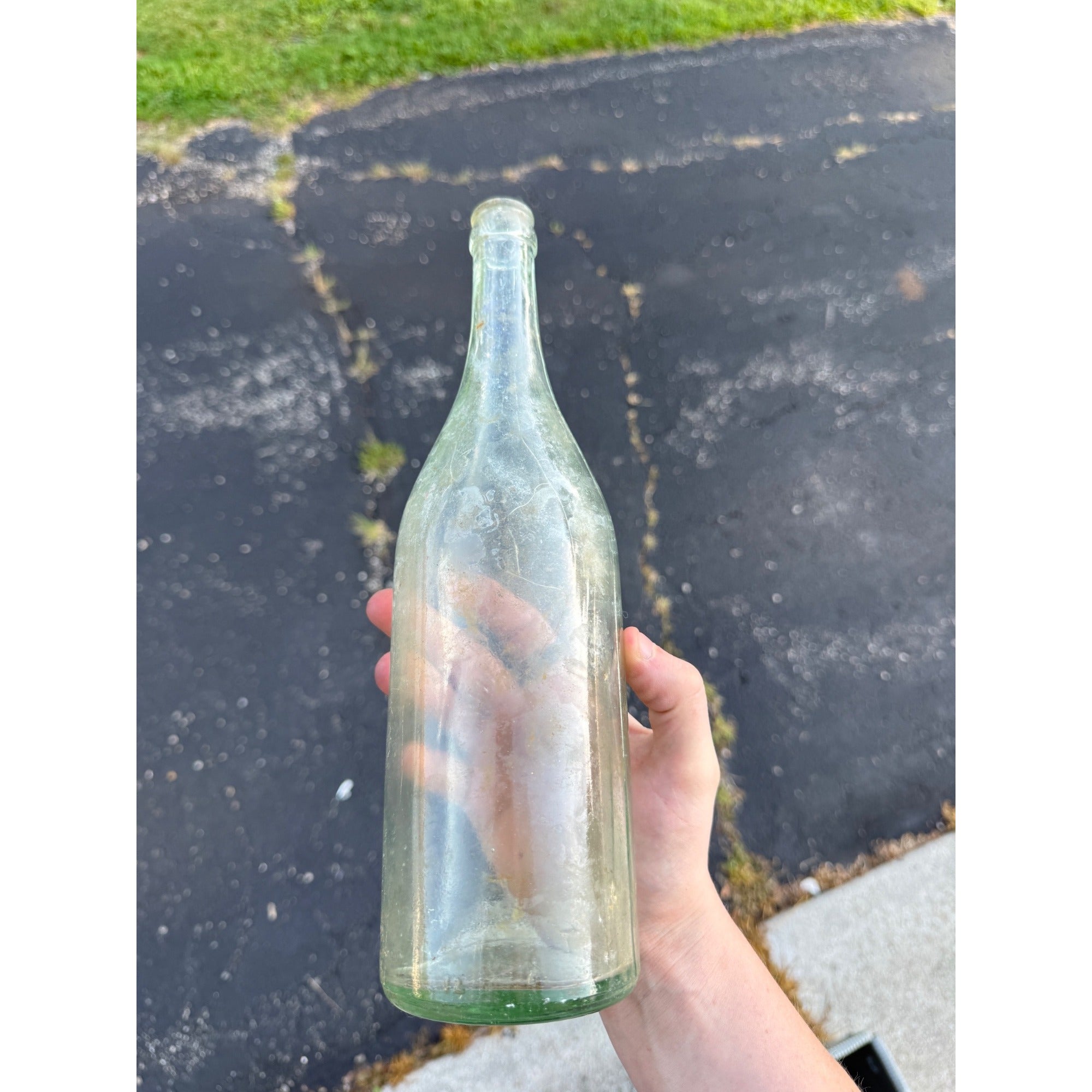 Vintage Bristol Mineral Springs Bottle Chicago Illinois Quart Soda Clear 11.5"