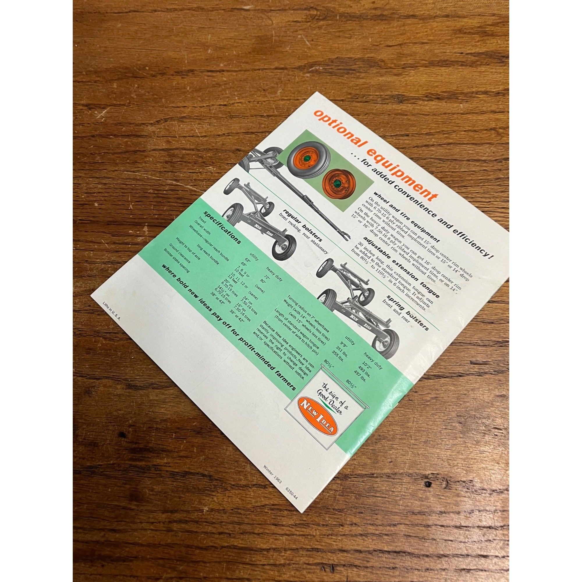 Vintage New Idea Farm Wagons Sales Brochure AVCO Corporation Advertising