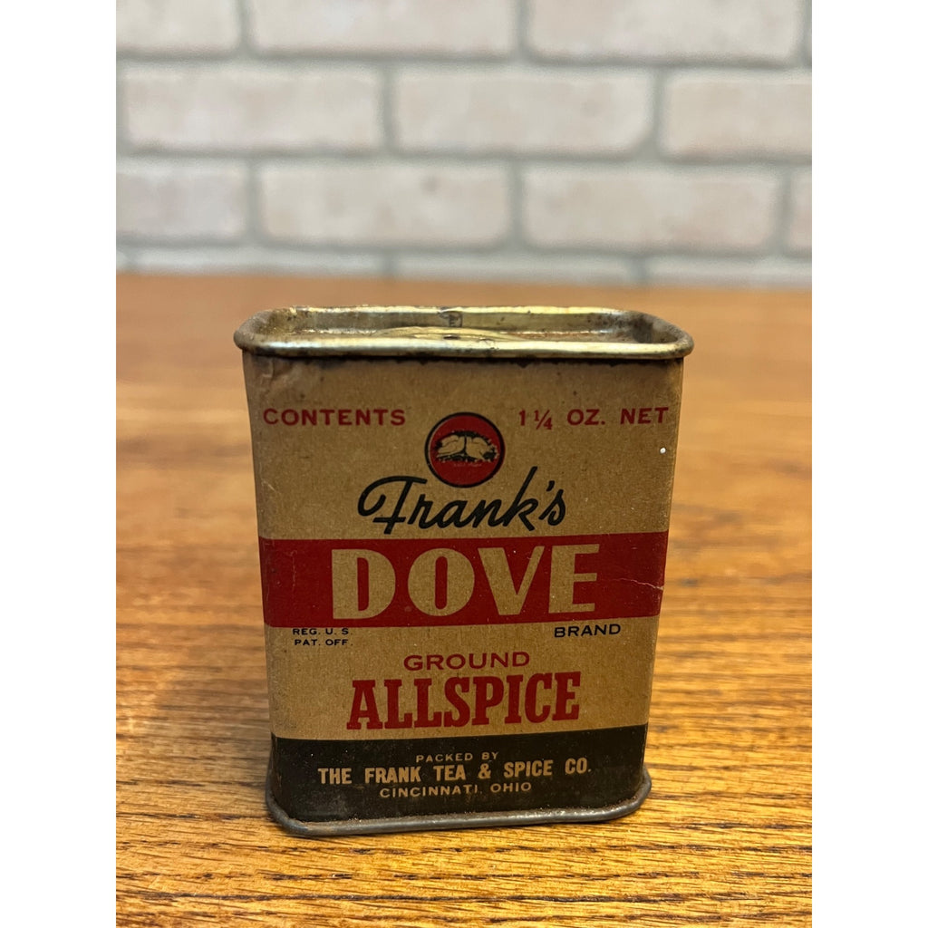 Vintage Frank's Dove Brand Allspice Spice Tin Advertising Can Cincinnati, Ohio