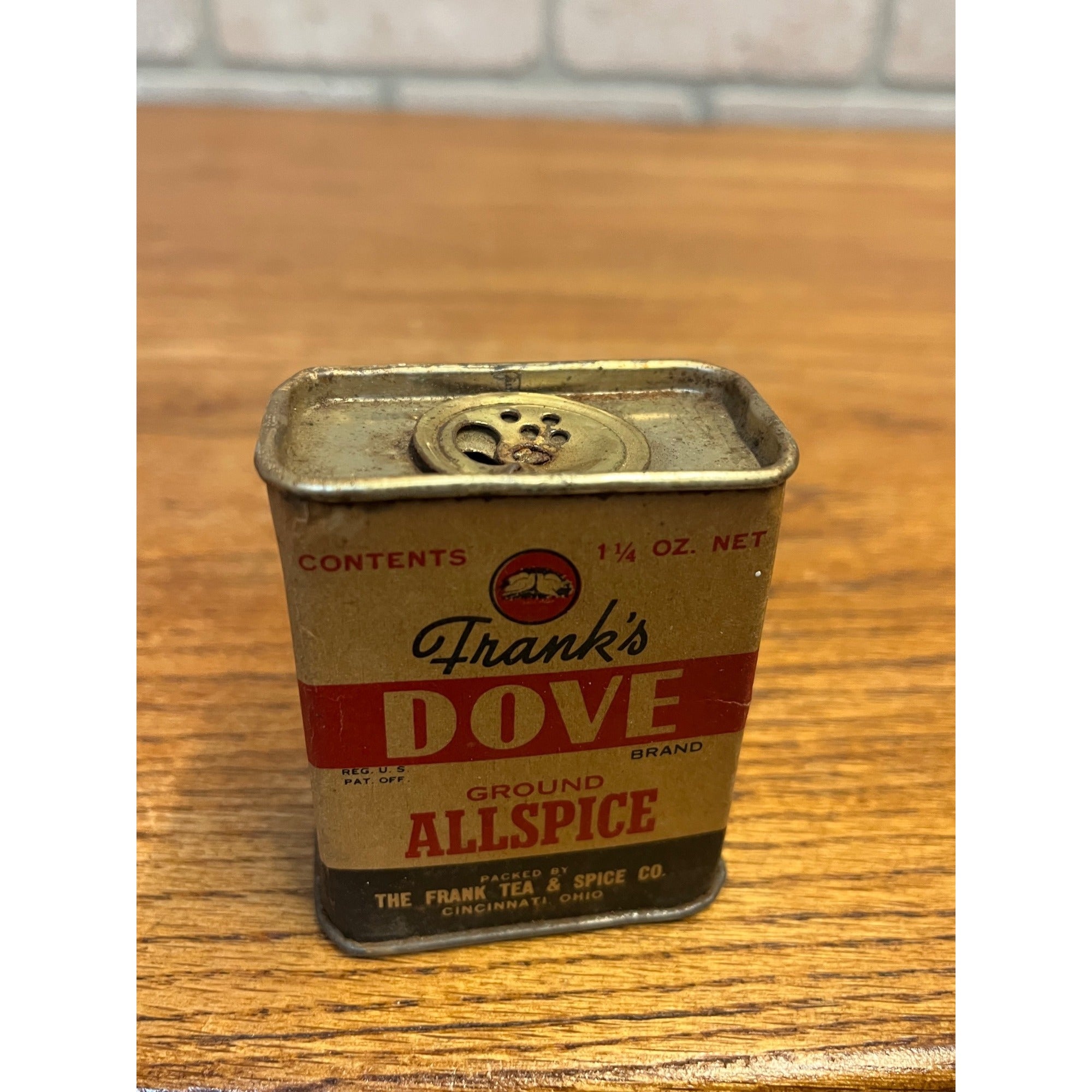 Vintage Frank's Dove Brand Allspice Spice Tin Advertising Can Cincinnati, Ohio