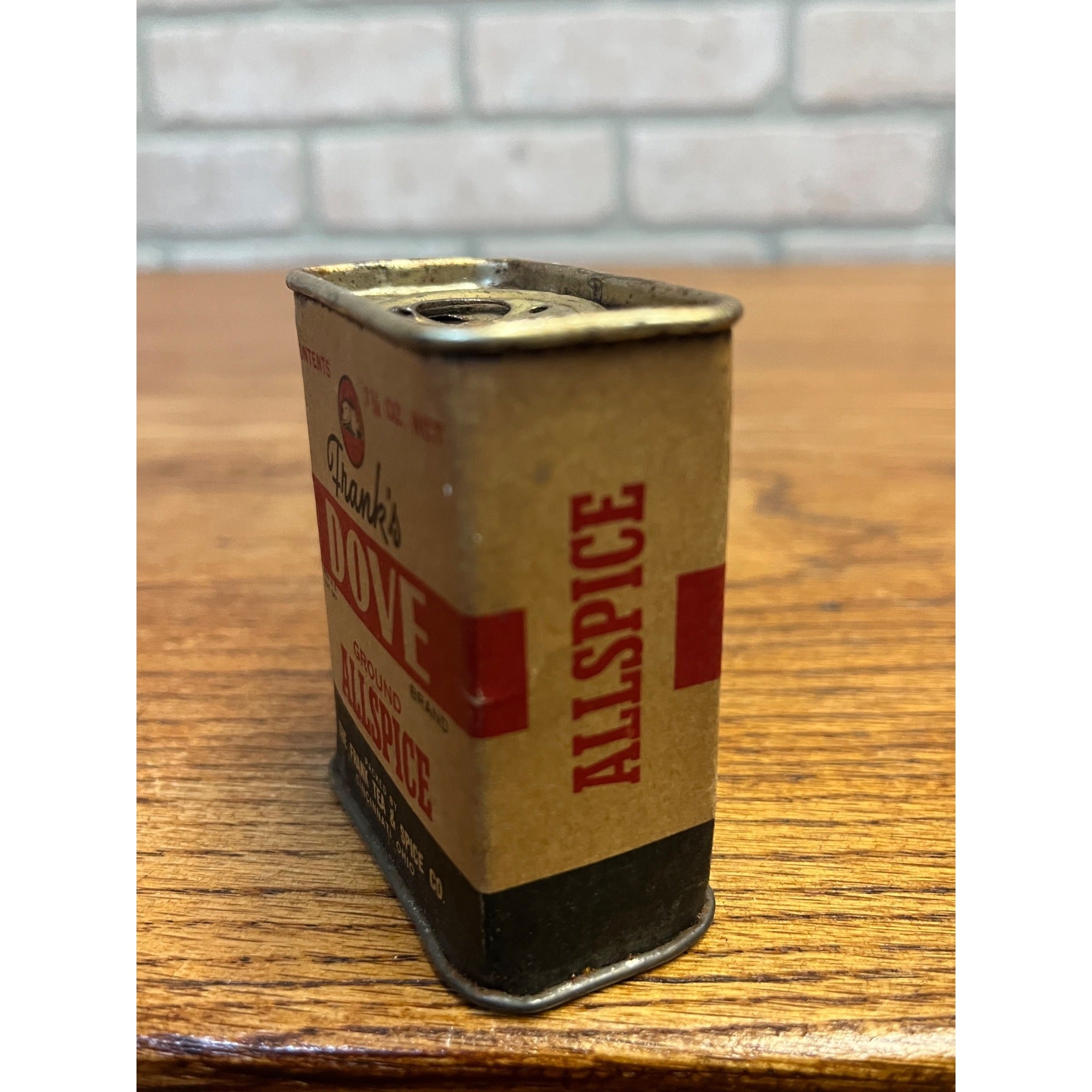 Vintage Frank's Dove Brand Allspice Spice Tin Advertising Can Cincinnati, Ohio