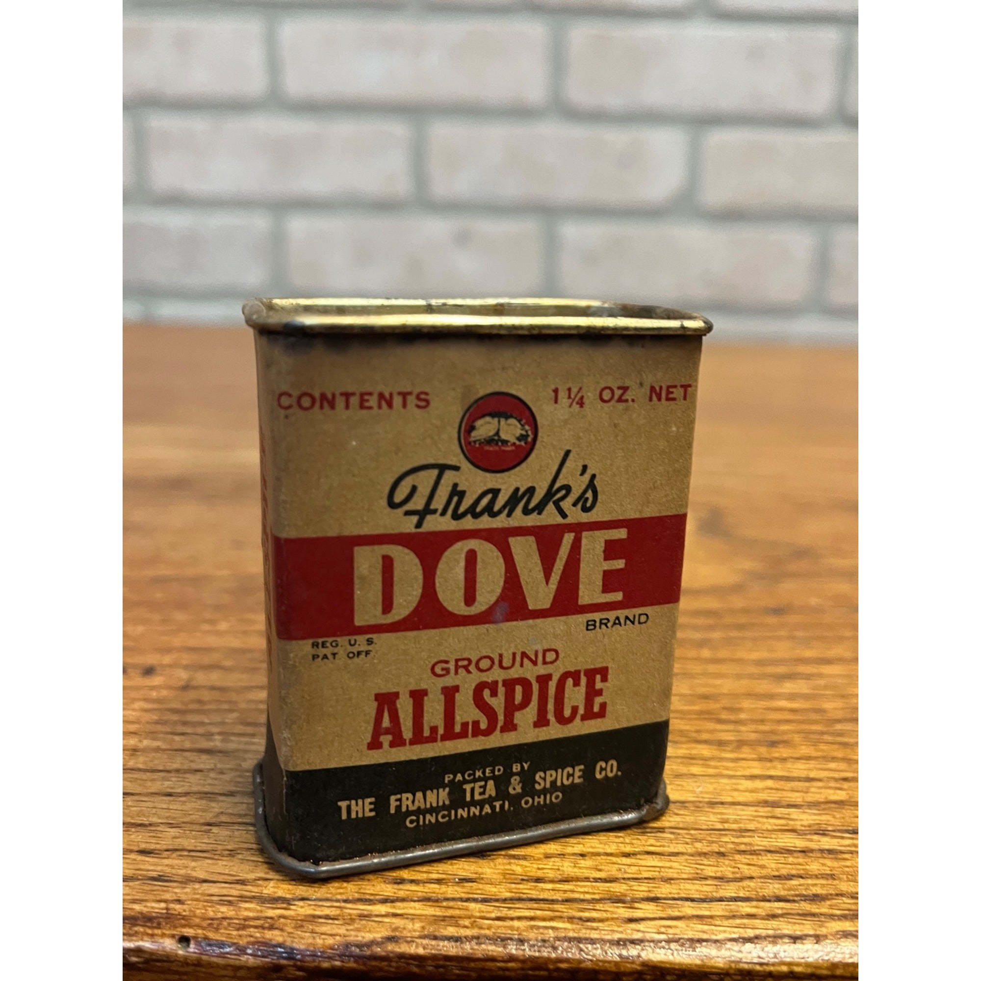 Vintage Frank's Dove Brand Allspice Spice Tin Advertising Can Cincinnati, Ohio