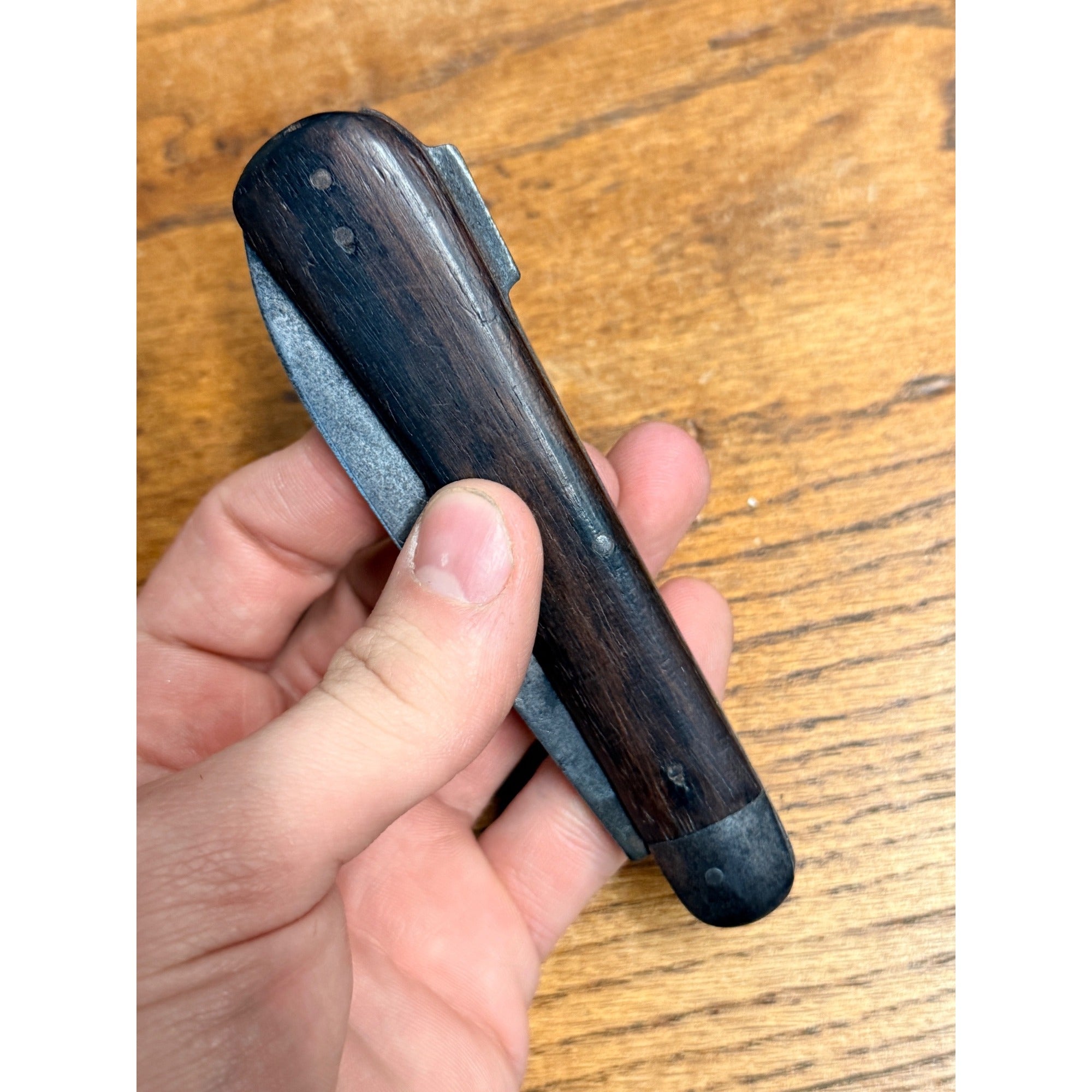 Vintage c1890s Hunting Folding Knife 9" Rosewood Handle Unmarked Lockback