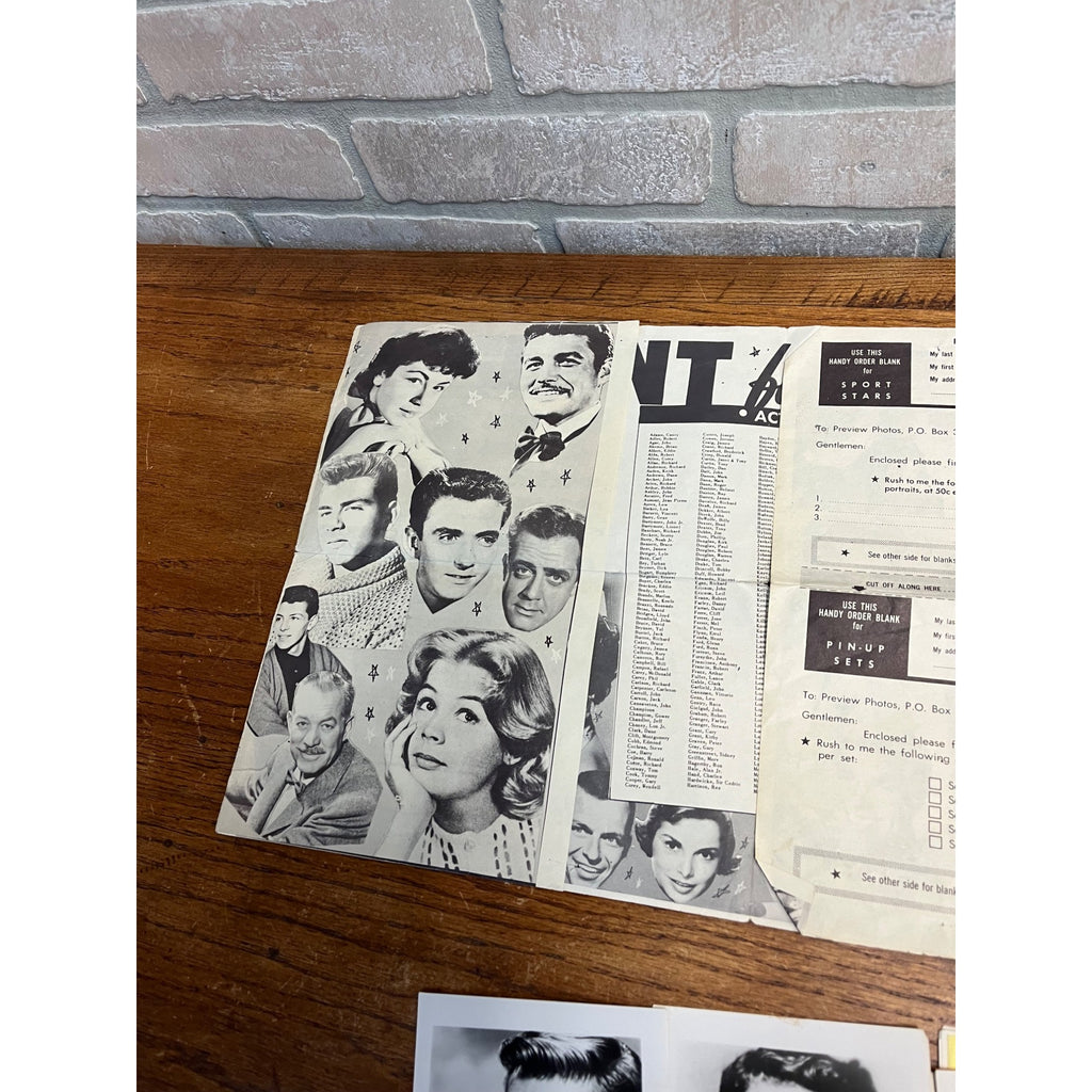 Vintage 50s Hollywood Preview Photos / Fan Club Newsletter Mickey Mantle + Photos