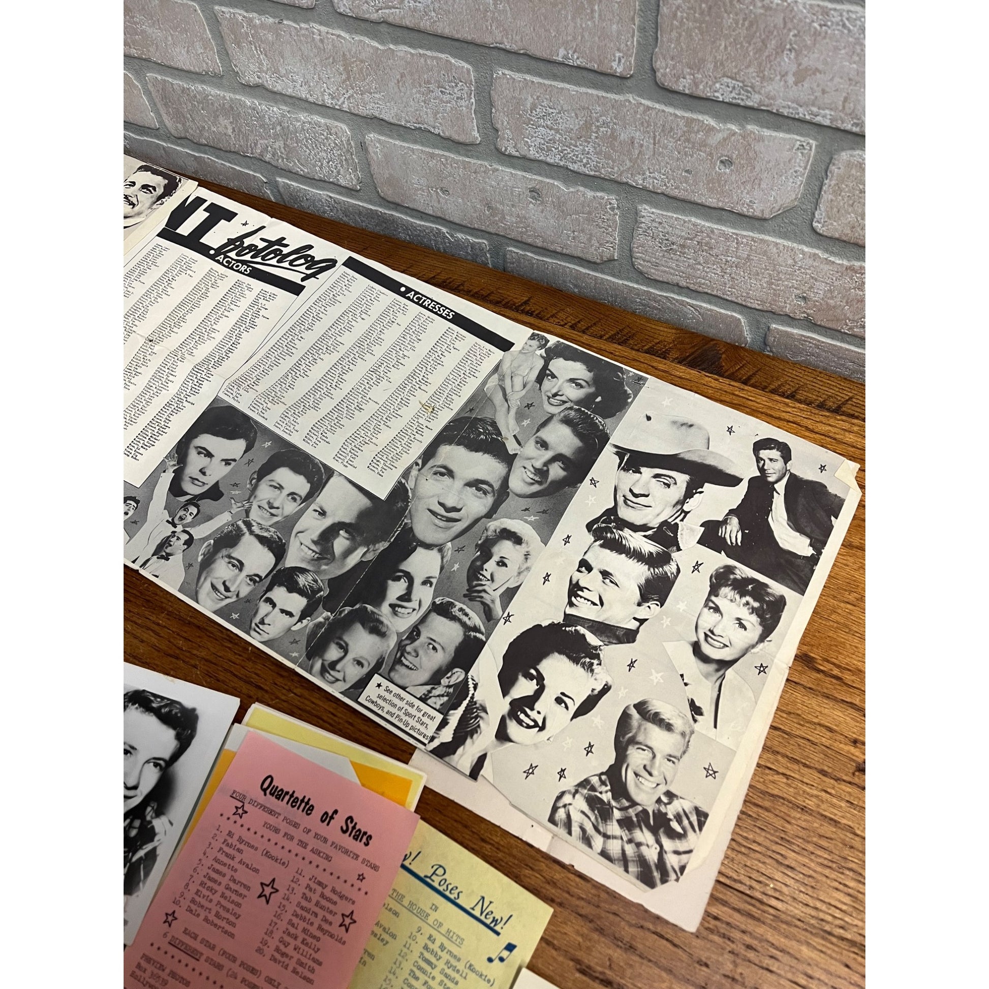 Vintage 50s Hollywood Preview Photos / Fan Club Newsletter Mickey Mantle + Photos