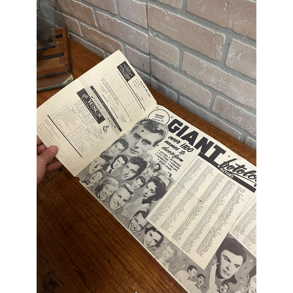 Vintage 50s Hollywood Preview Photos / Fan Club Newsletter Mickey Mantle + Photos