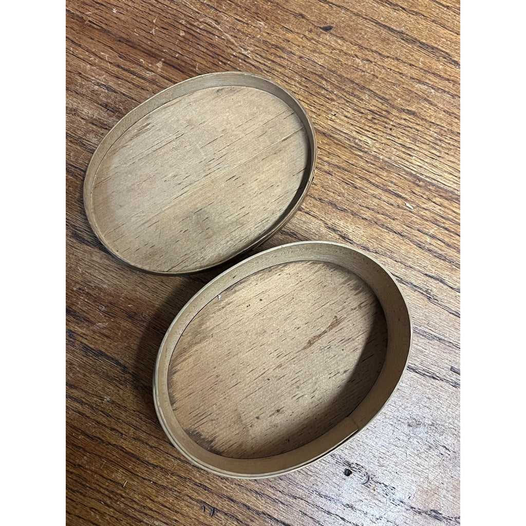 Antique Primitive 19th c. Small Bentwood Pantry Box Oval Shaker Two Finger AAFA