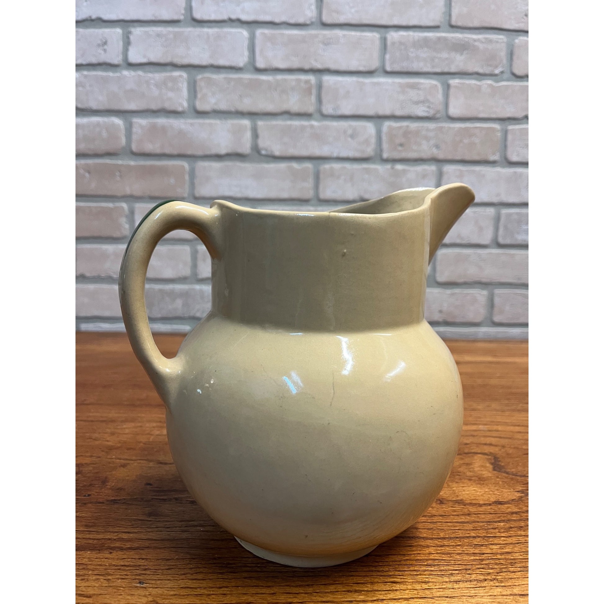 Vintage 1950s Watt Pottery Starflower Pitcher Primitive Farmhouse Kitchen 8"