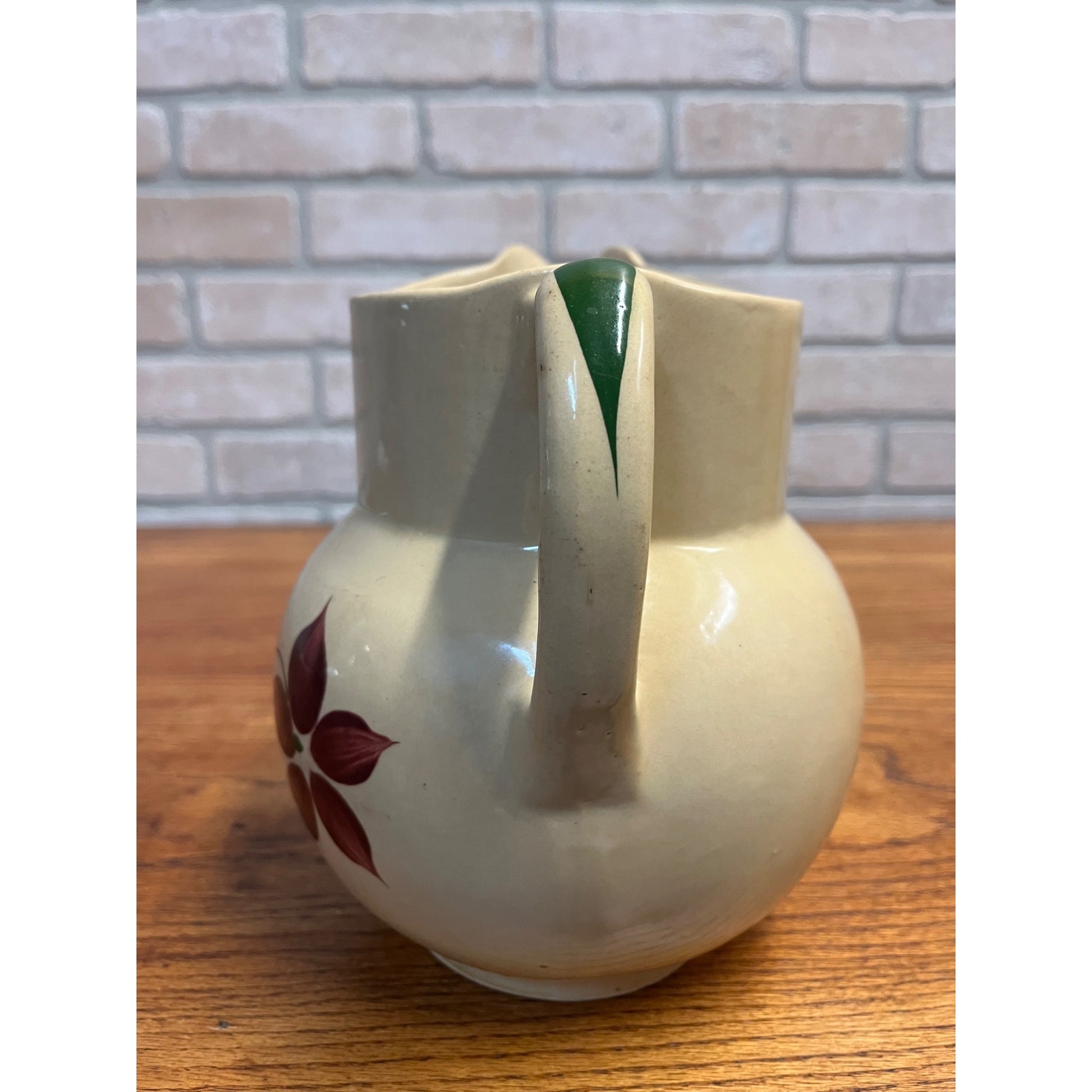 Vintage 1950s Watt Pottery Starflower Pitcher Primitive Farmhouse Kitchen 8"