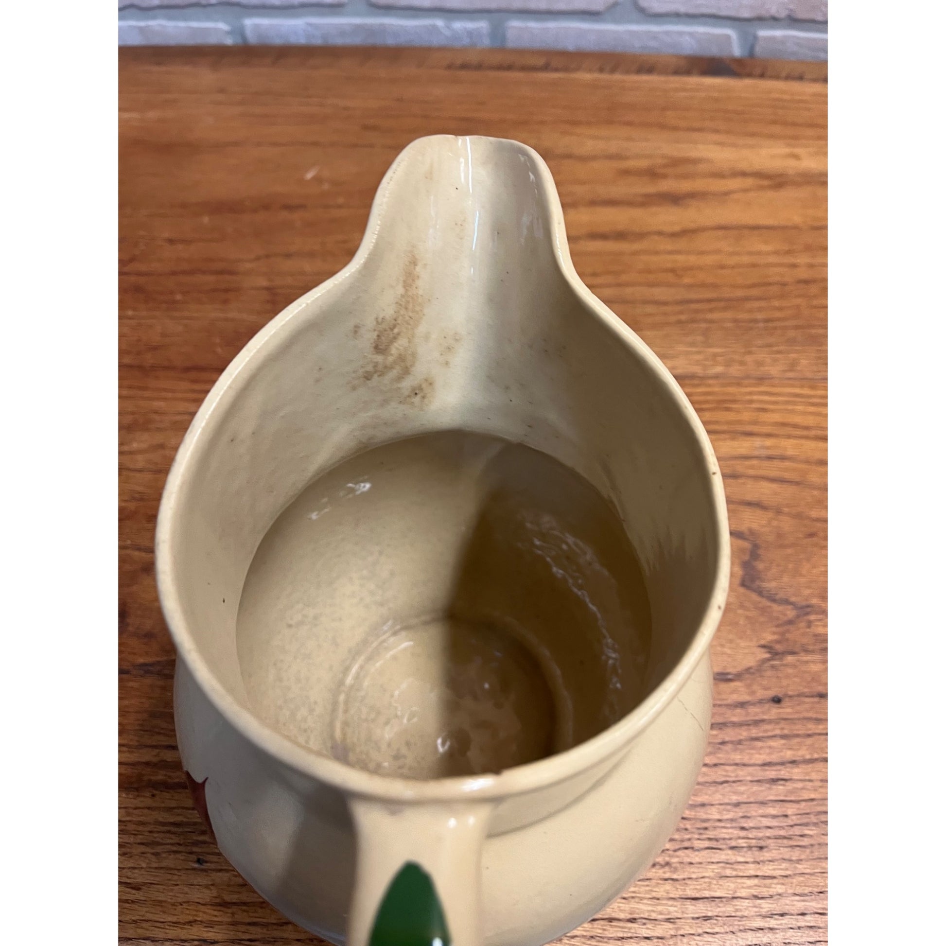 Vintage 1950s Watt Pottery Starflower Pitcher Primitive Farmhouse Kitchen 8"