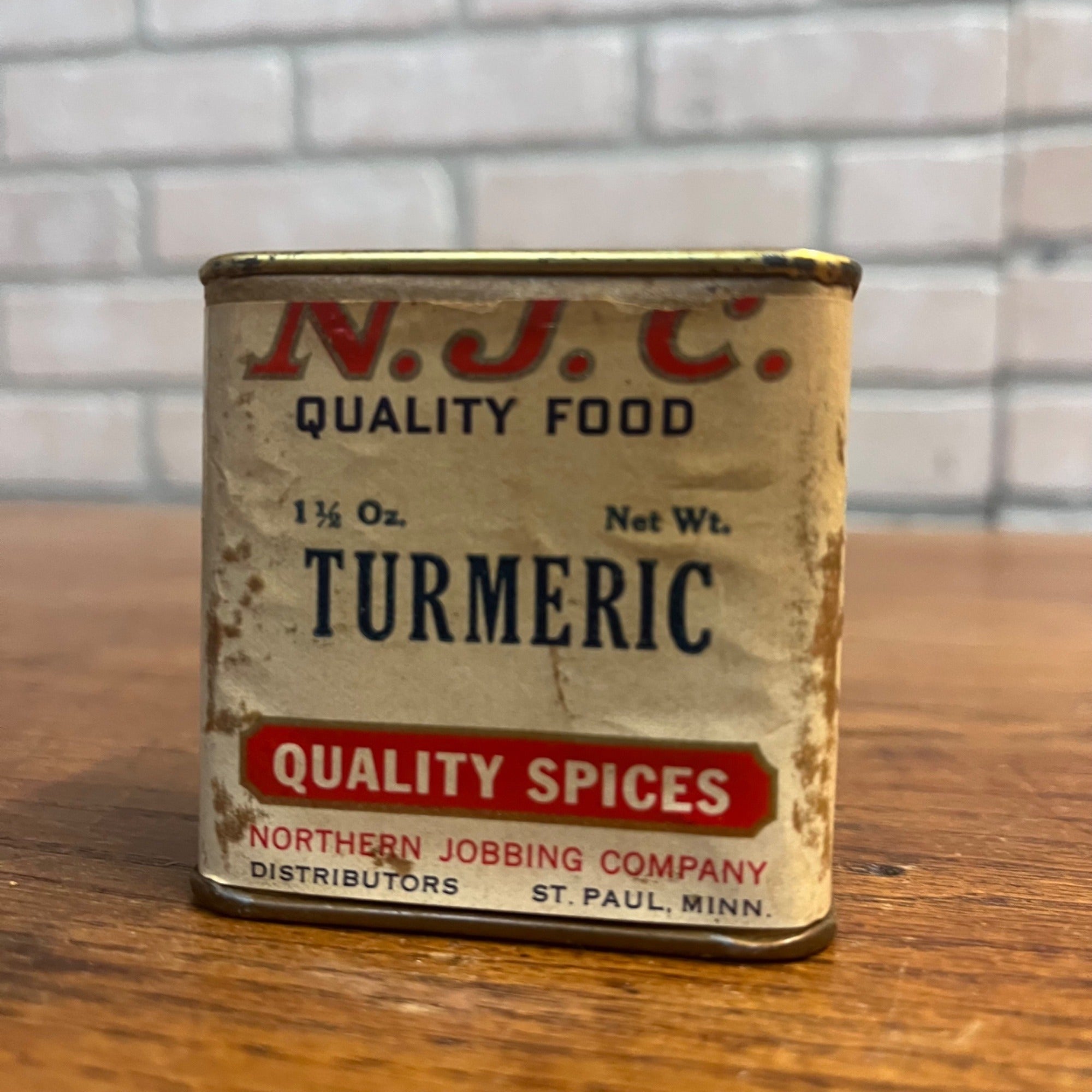 Vintage Northern Jobbing Co. NJC St Paul Minnesota MN Minn Spice Tin Kitchen