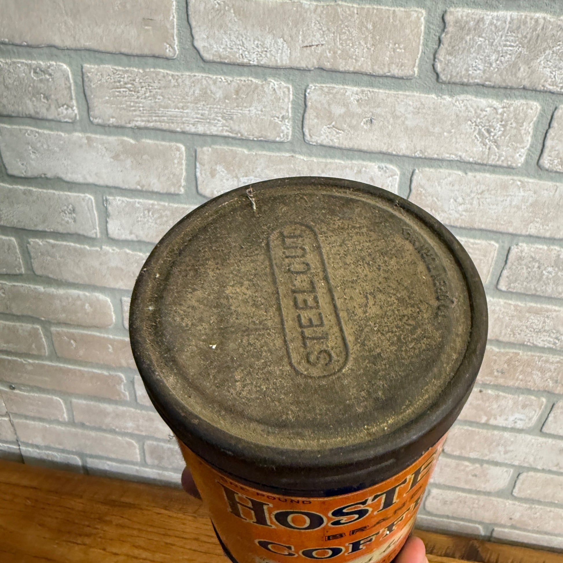 Antique Vintage Hostess Coffee Tin Can Mc innes Bros Milwaukee Wisconsin One lb.