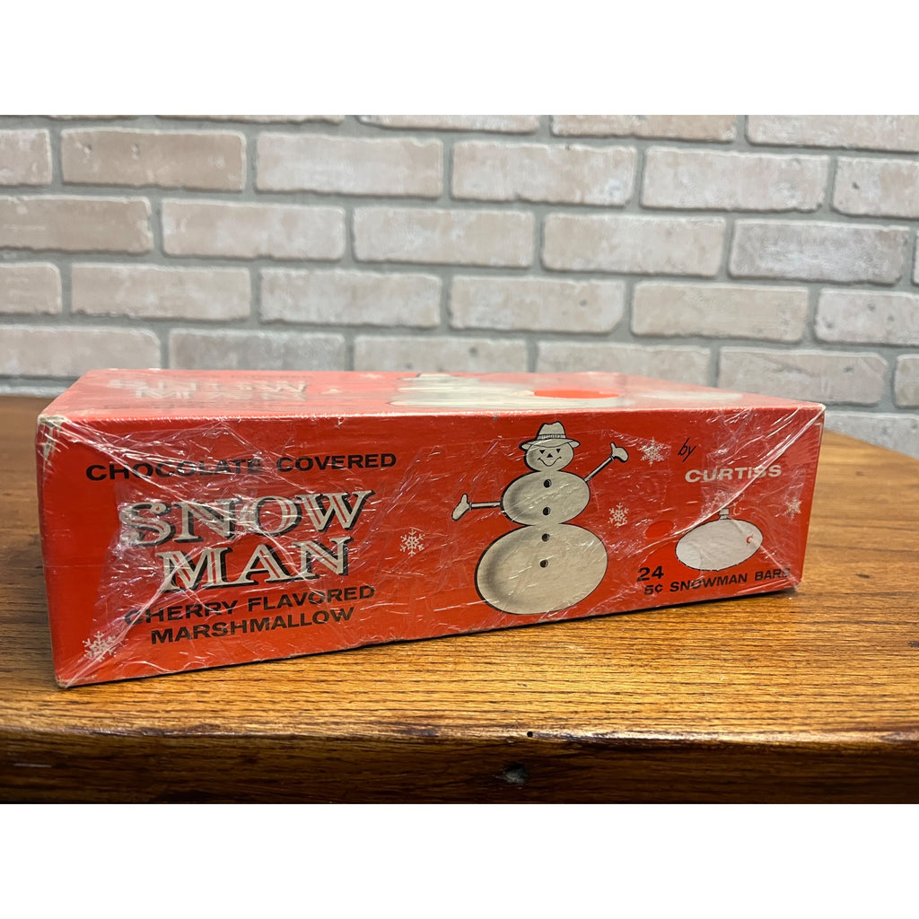 SCARCE Vintage 1950s Curtiss Snow Man Cherry Marshmallow Candy Box Christmas