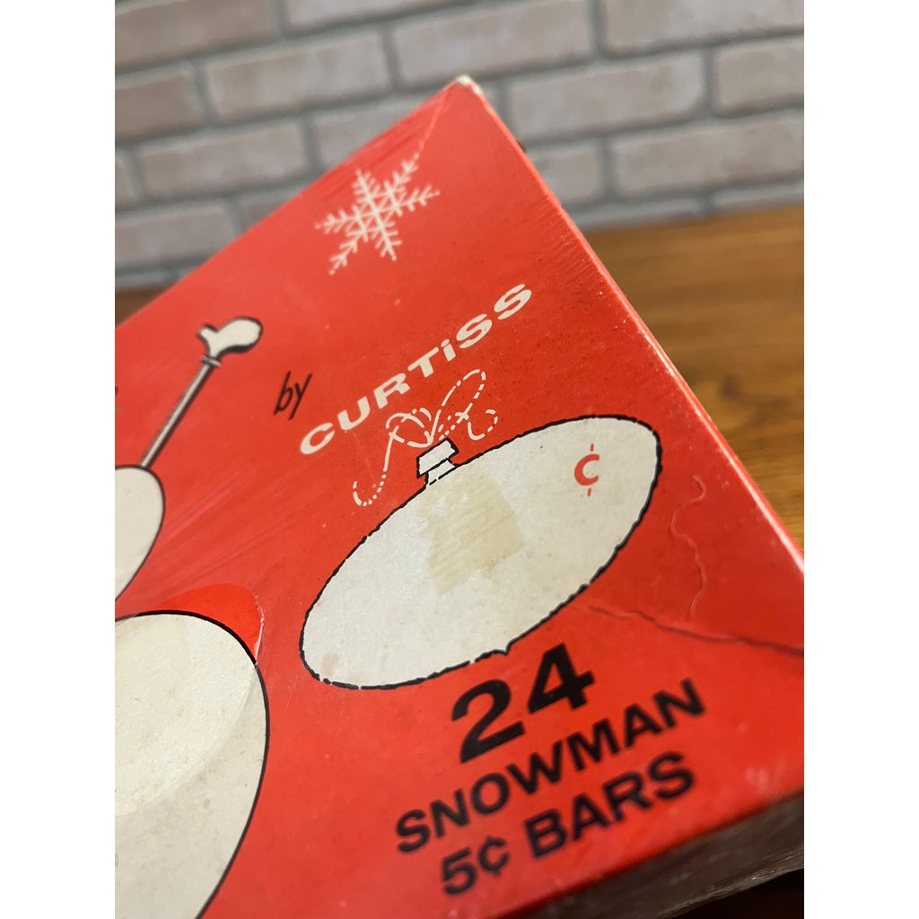 SCARCE Vintage 1950s Curtiss Snow Man Cherry Marshmallow Candy Box Christmas