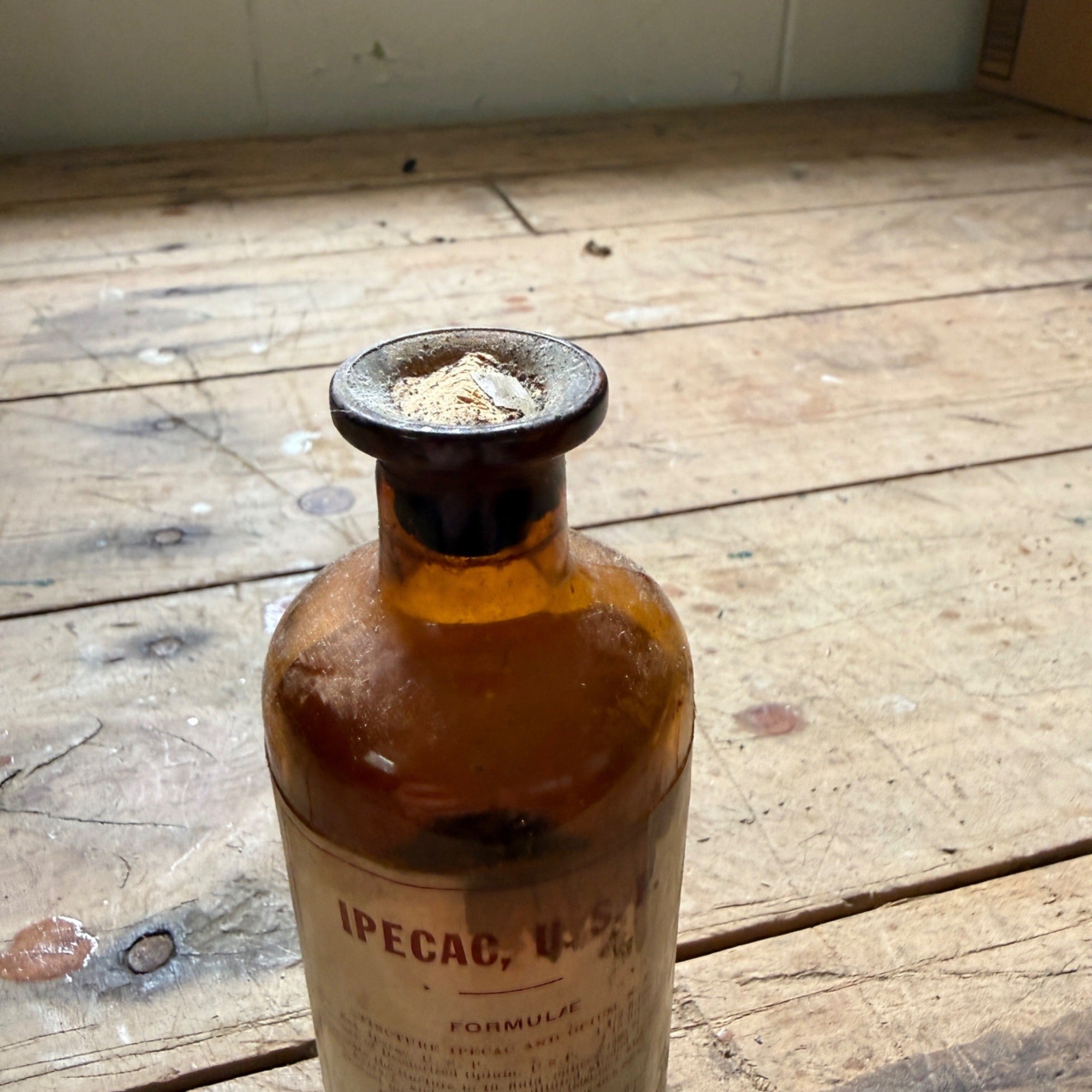 Antique Parke Davis Fluid Extract Ipecac USP Pharmacy Drugstore Medicine Bottle 1938