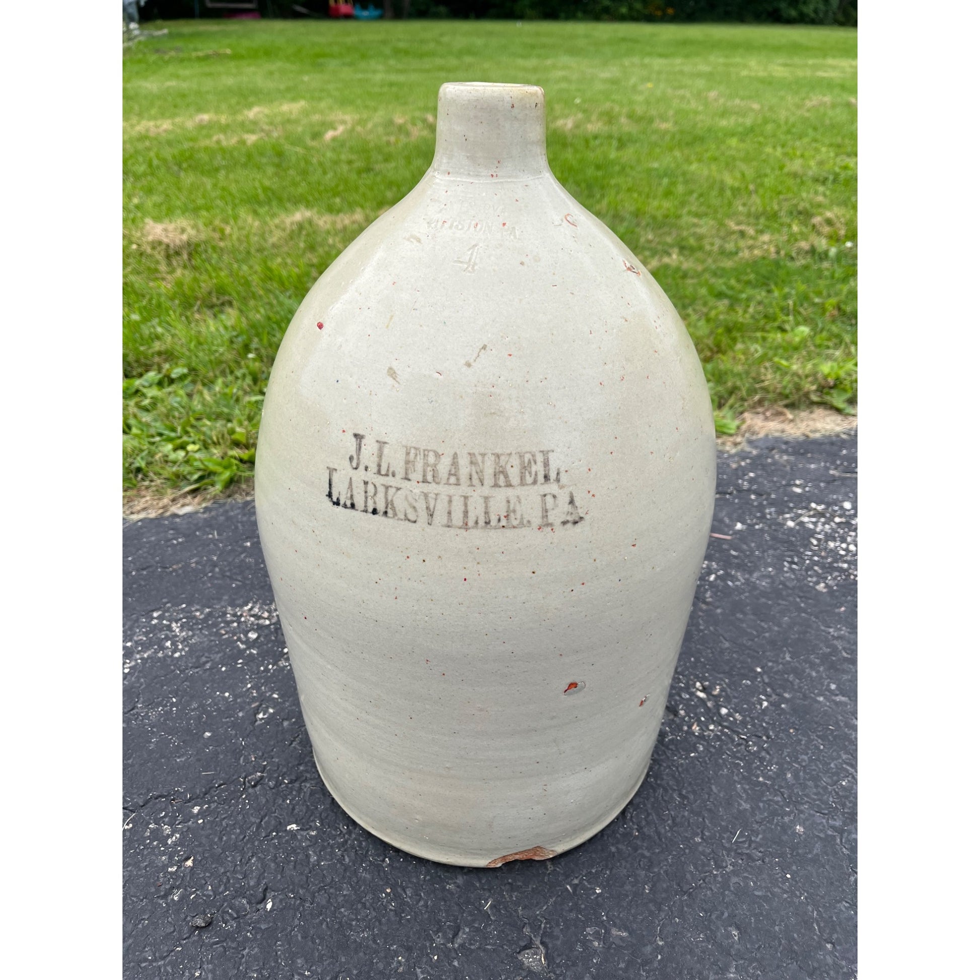 Advertising Stoneware Crock 5 Gal Jug James Ryan J.L. Frankel Pittston PA Whiskey